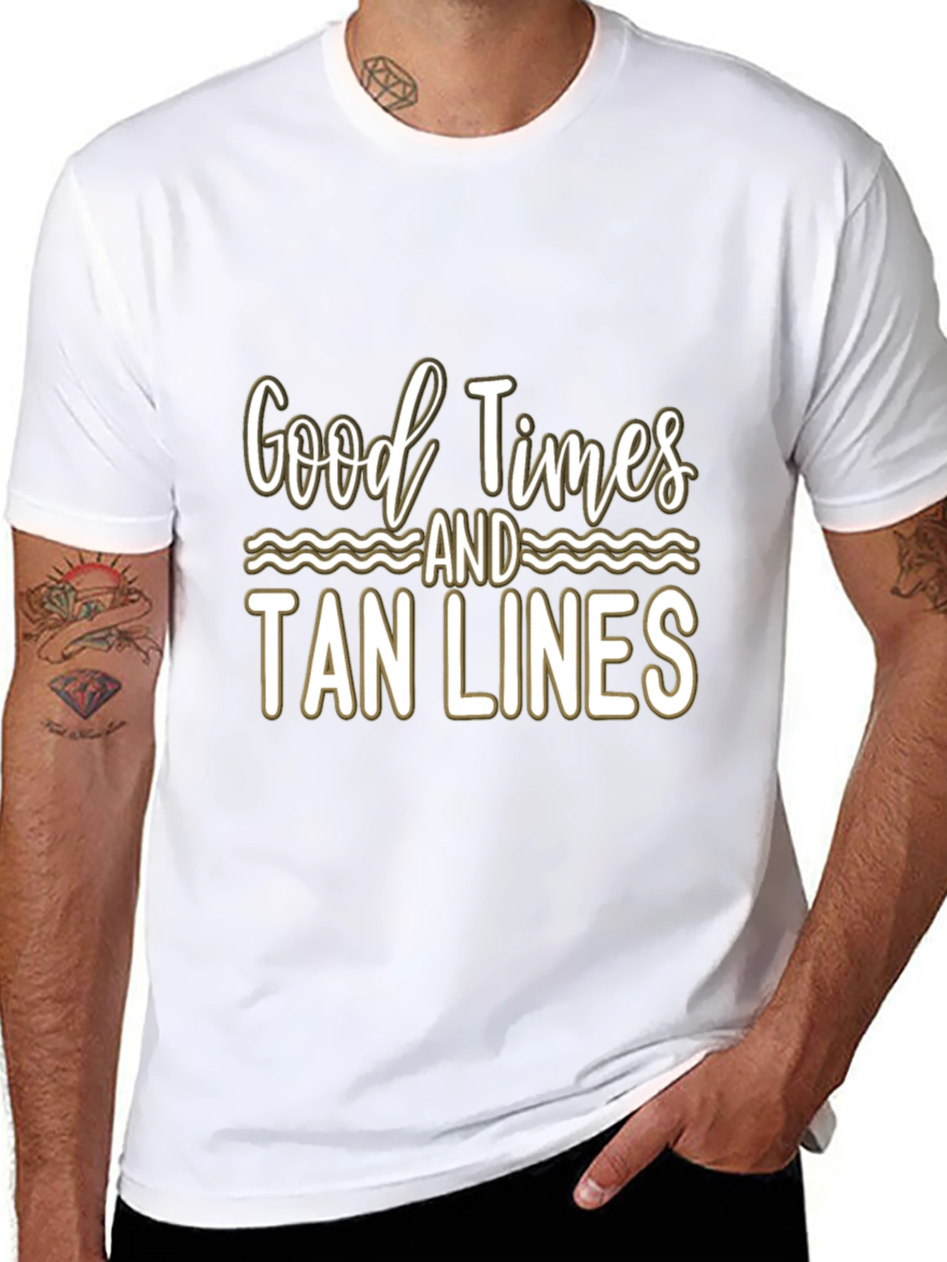 Good Times and Tan Lines Black T-Shirt