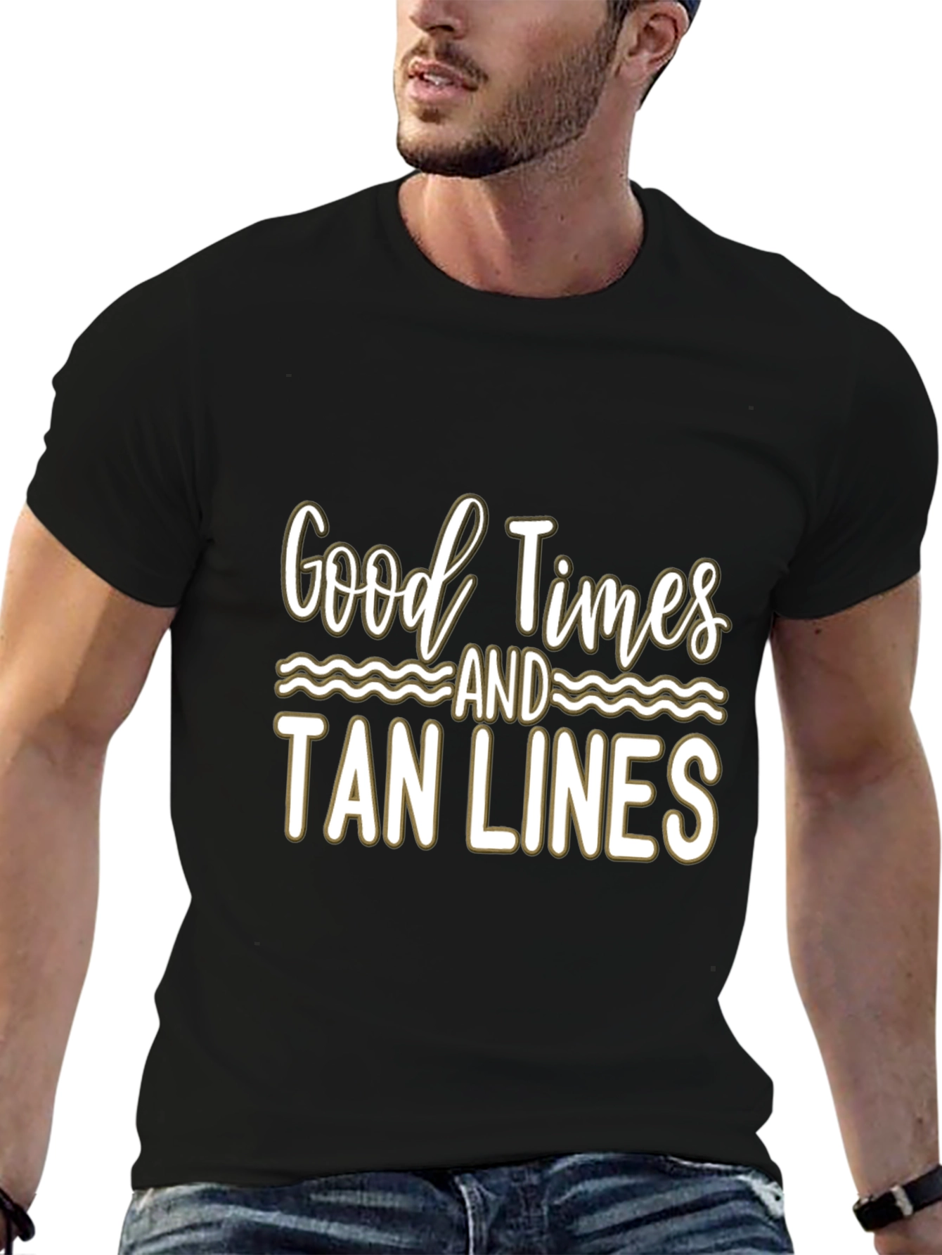 Good Times and Tan Lines Black T-Shirt