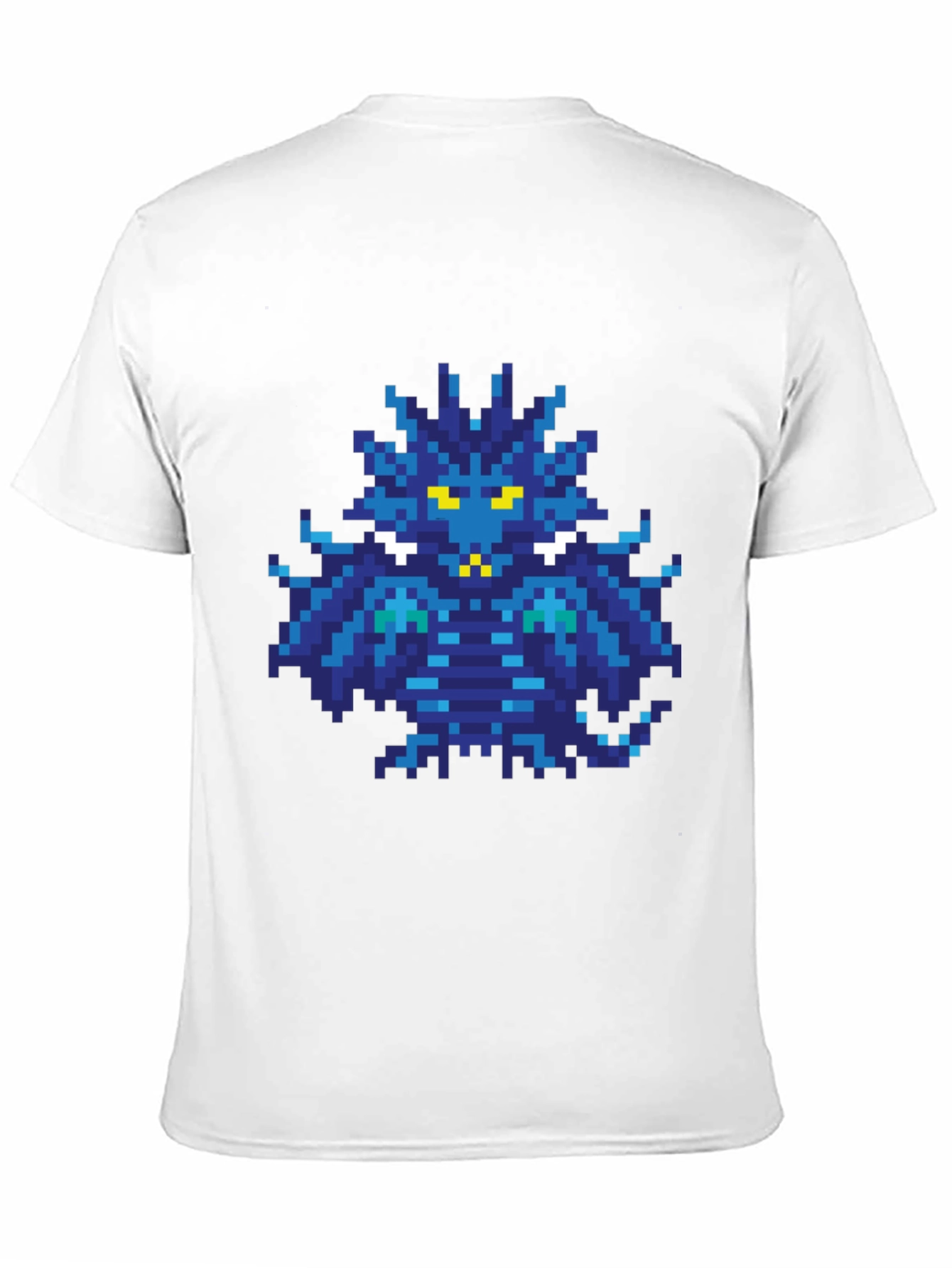 Pixelated Blue Monster Graphic T-Shirt