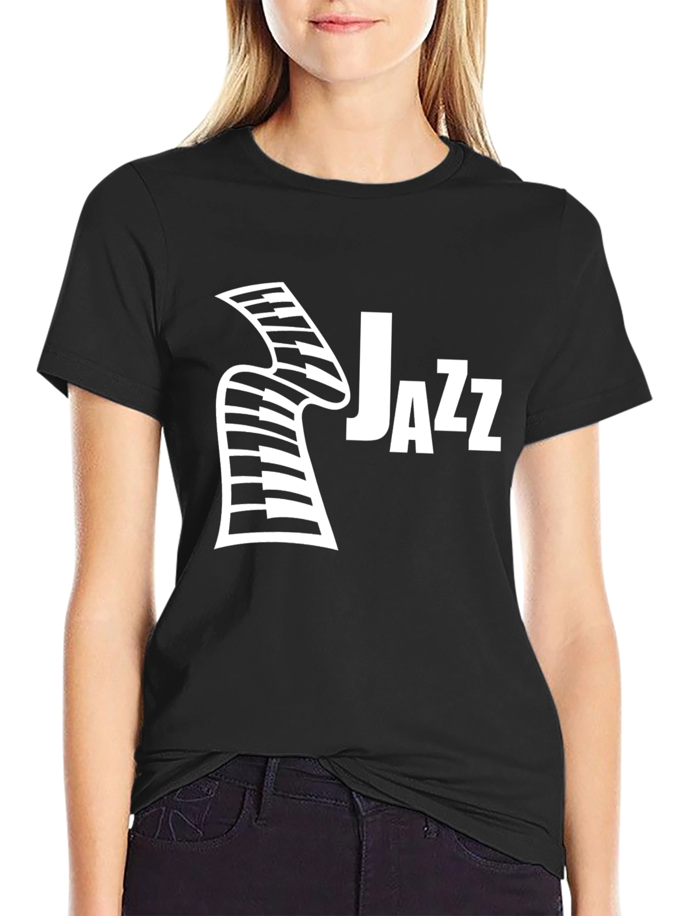 Jazz Music Graphic T-Shirt - Black