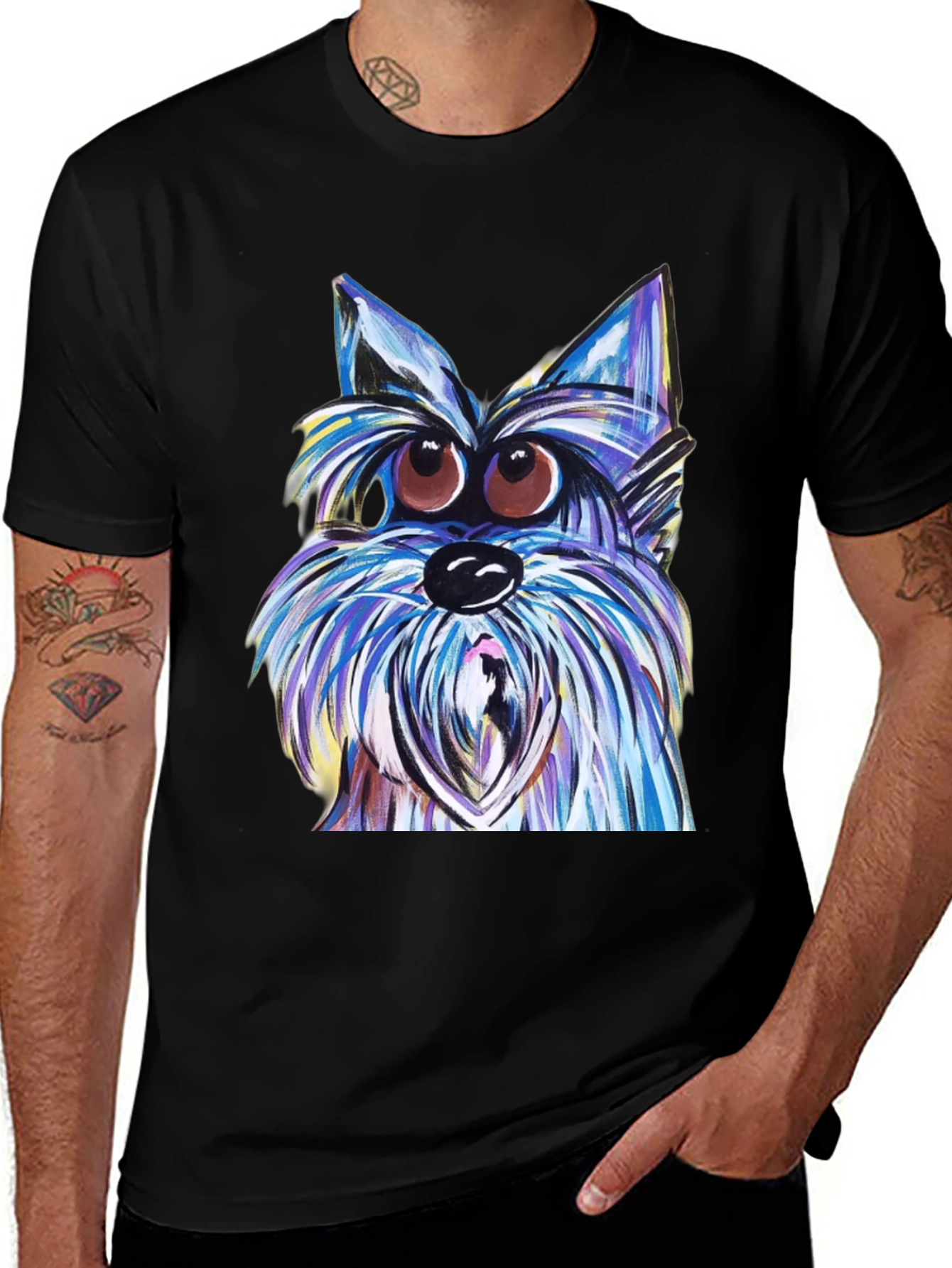 Dog Graphic T-Shirt - Unique Artistic Design