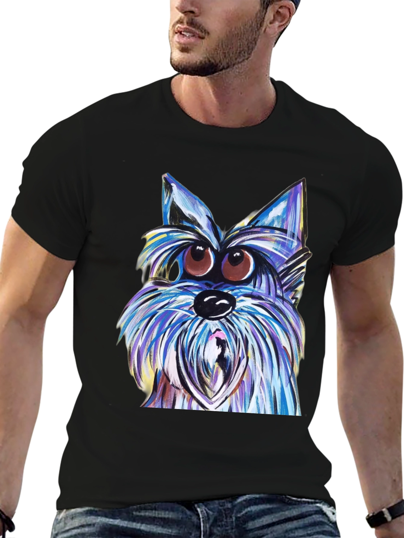 Dog Graphic T-Shirt - Unique Artistic Design