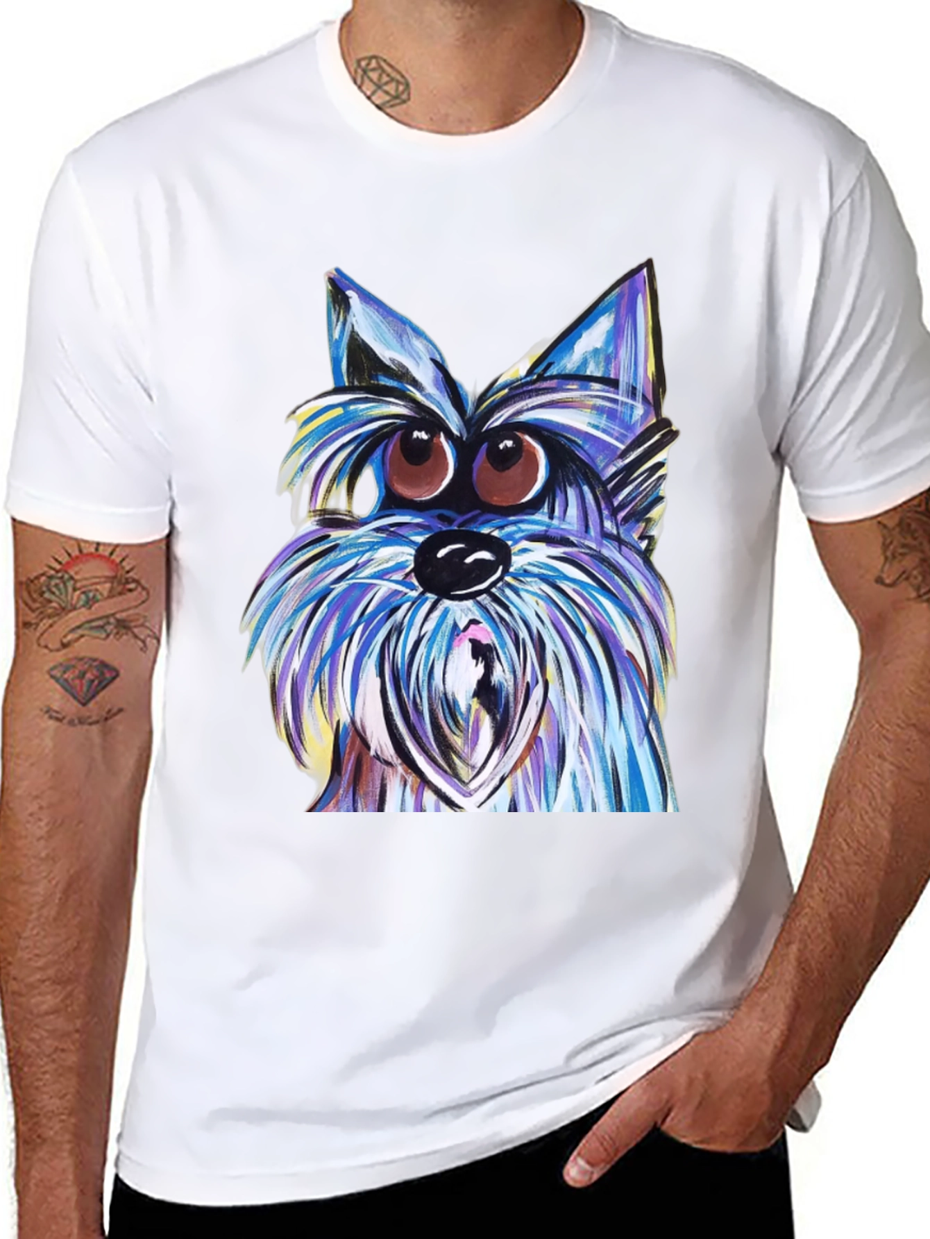 Dog Graphic T-Shirt - Unique Artistic Design