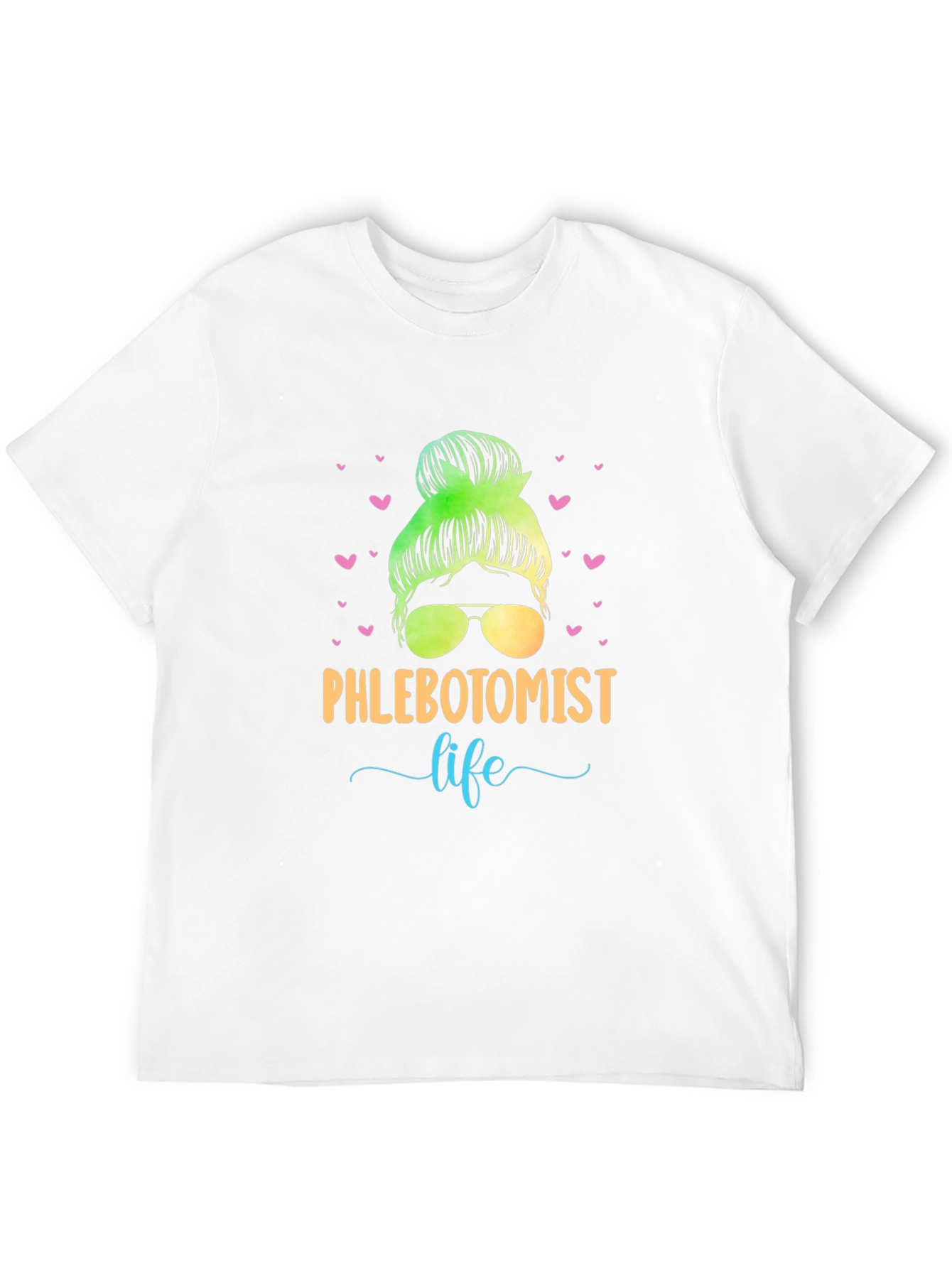 Phlebotomist Life Messy Bun T-Shirt