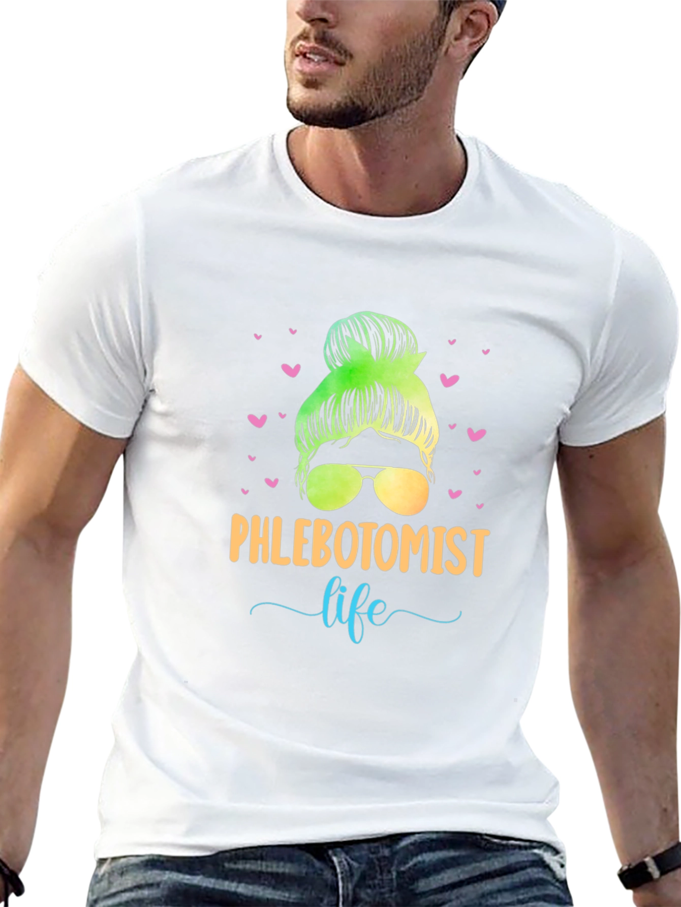 Phlebotomist Life Messy Bun T-Shirt