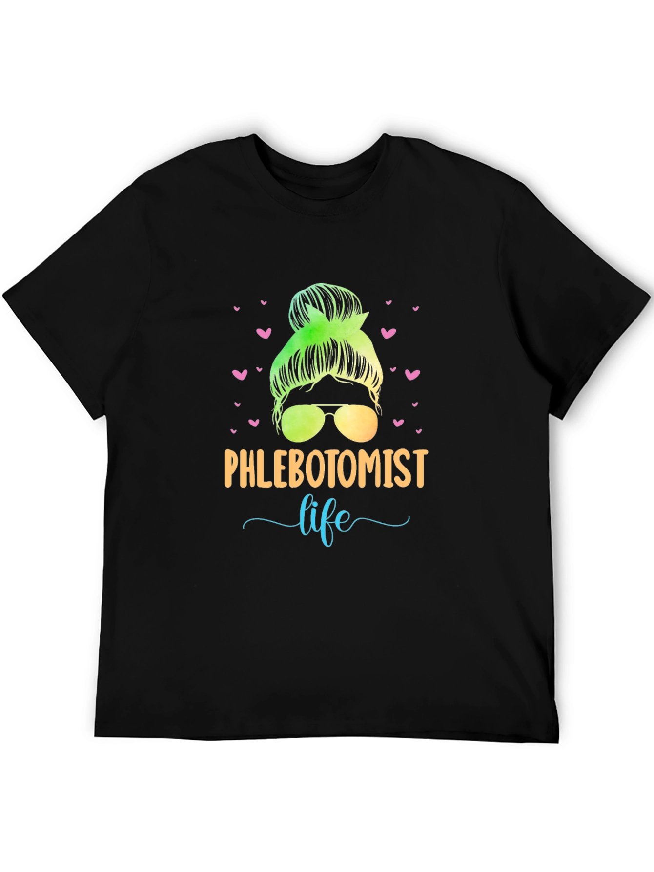 Phlebotomist Life Messy Bun T-Shirt
