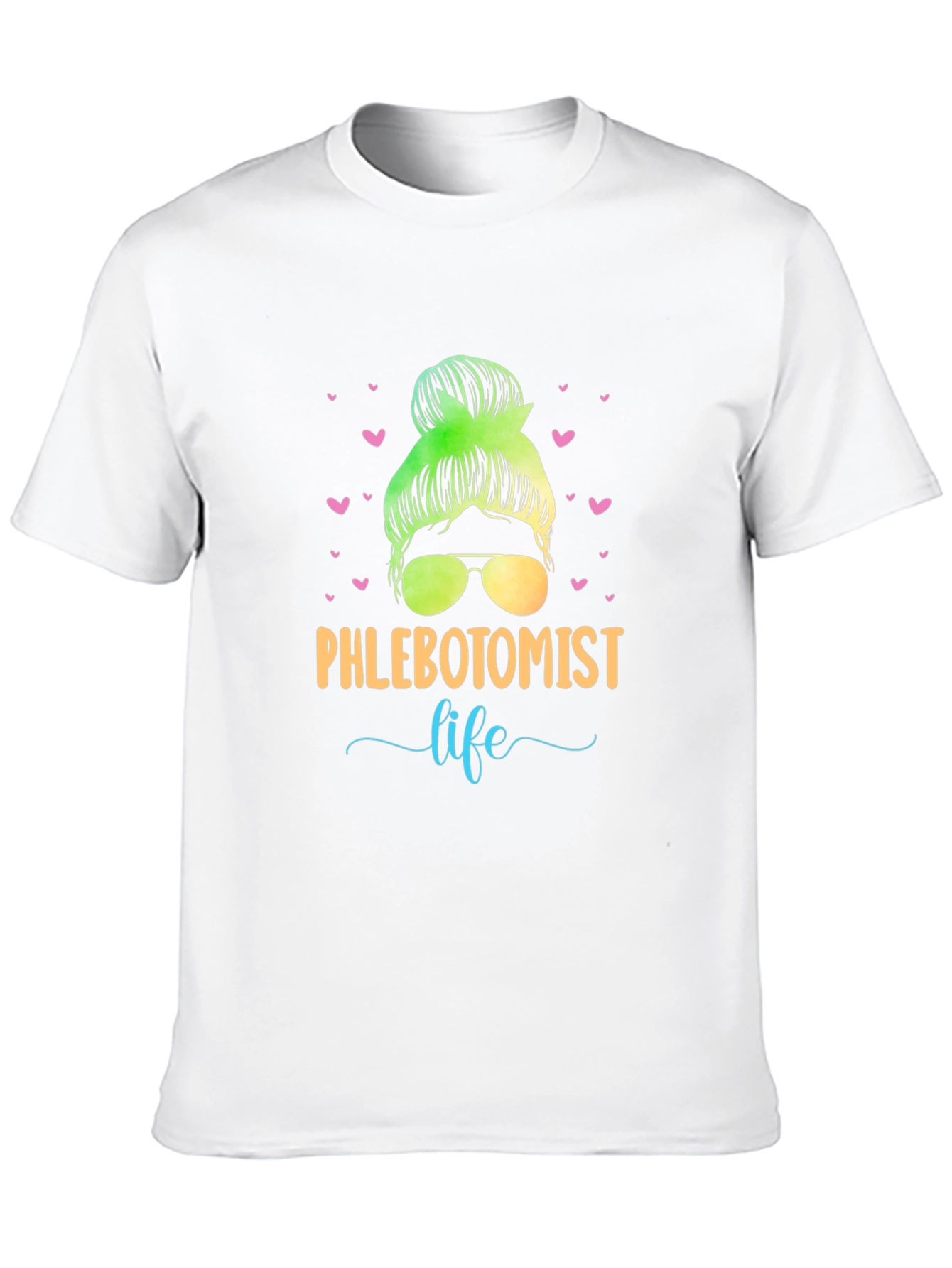 Phlebotomist Life Messy Bun T-Shirt