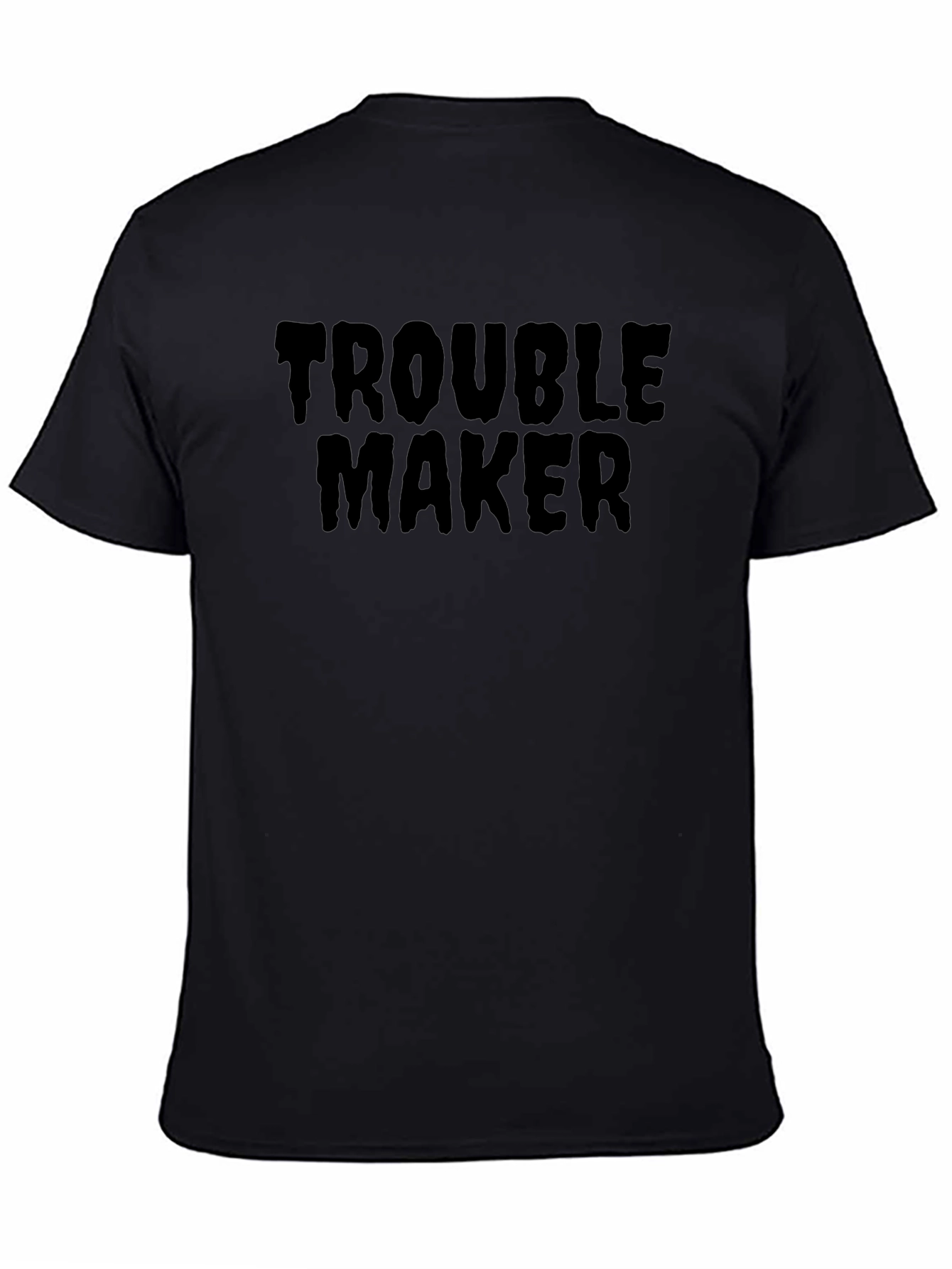 Trouble Maker Graphic Tee - Black Cotton Casual T-Shirt