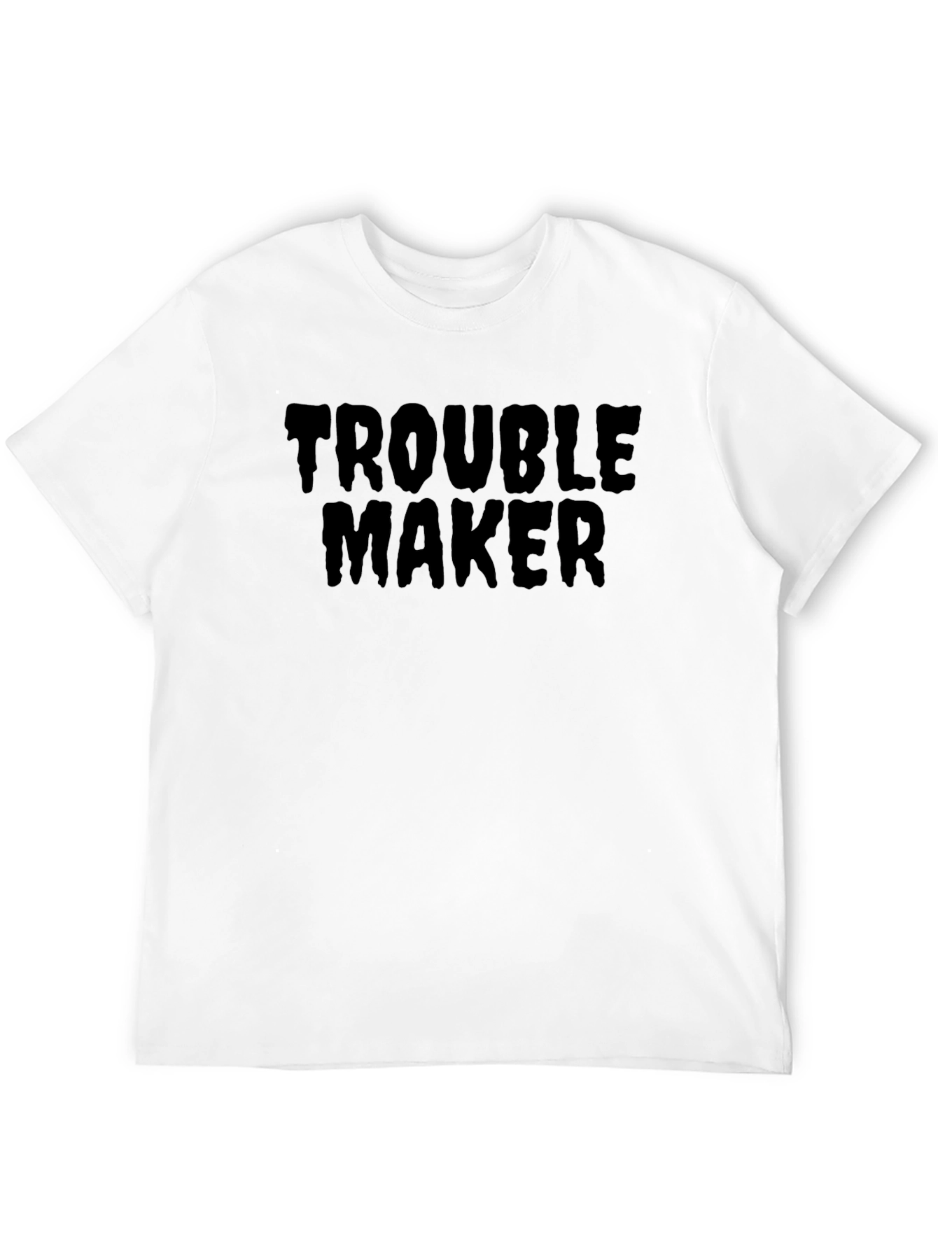 Trouble Maker Graphic Tee - Black Cotton Casual T-Shirt
