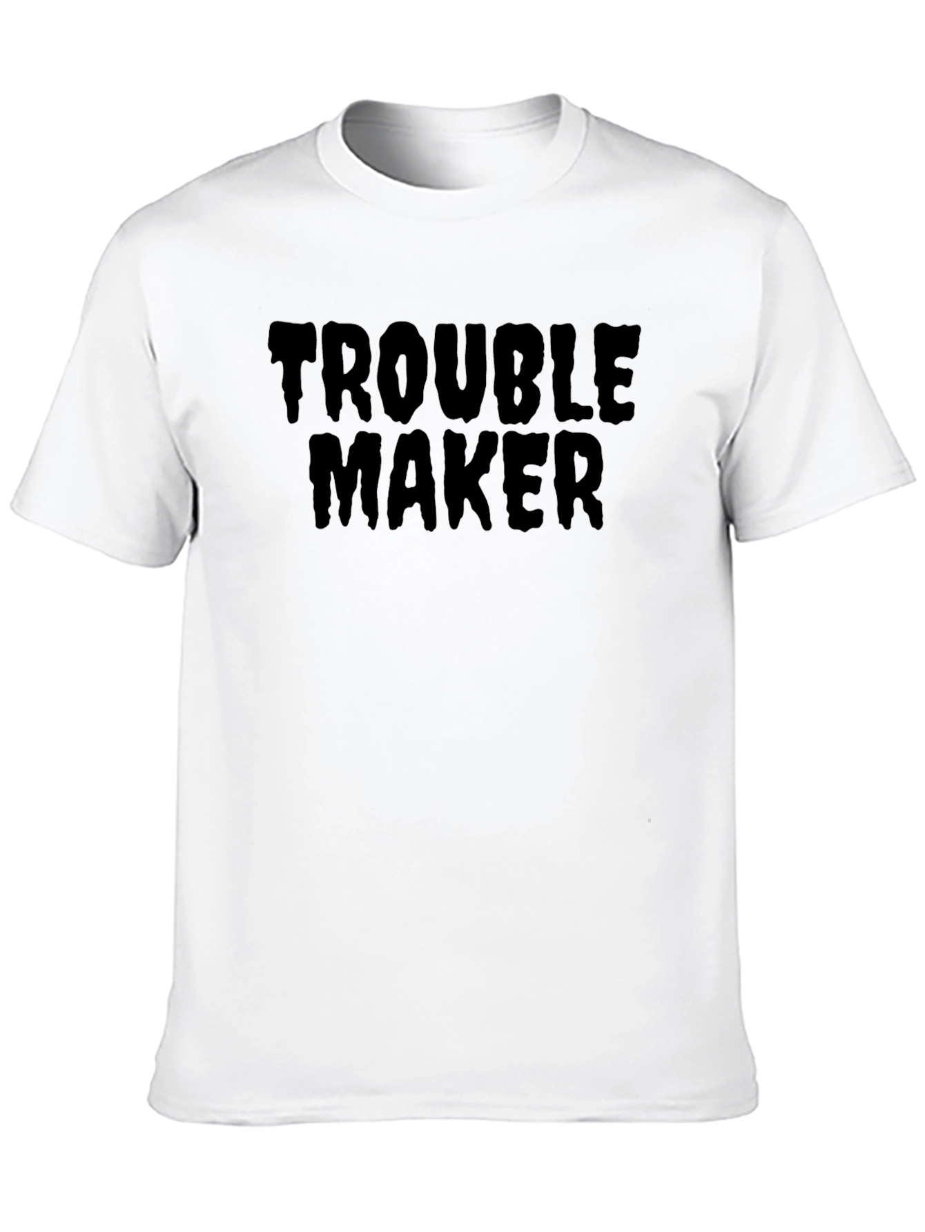 Trouble Maker Graphic Tee - Black Cotton Casual T-Shirt