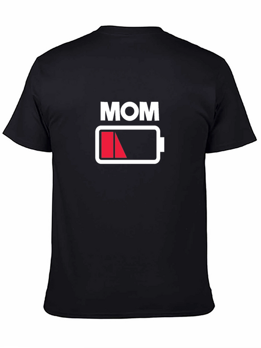 Mom Low Battery T-Shirt - Funny Graphic Tee for Mothers