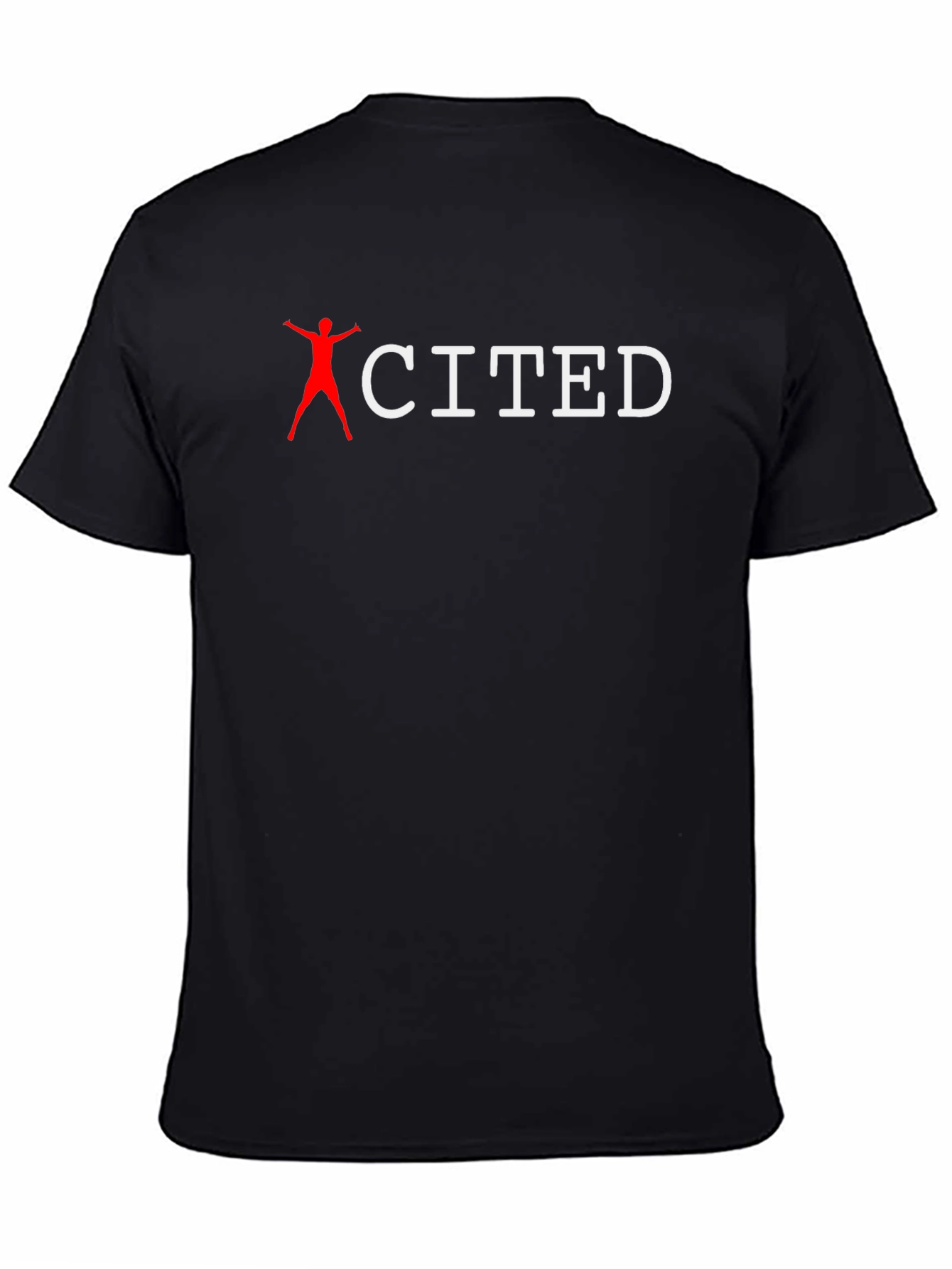 Excited Black Cotton Blend T-Shirt