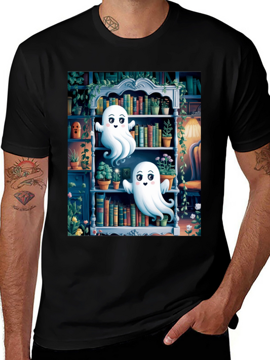 Spooky Library Ghost T-Shirt