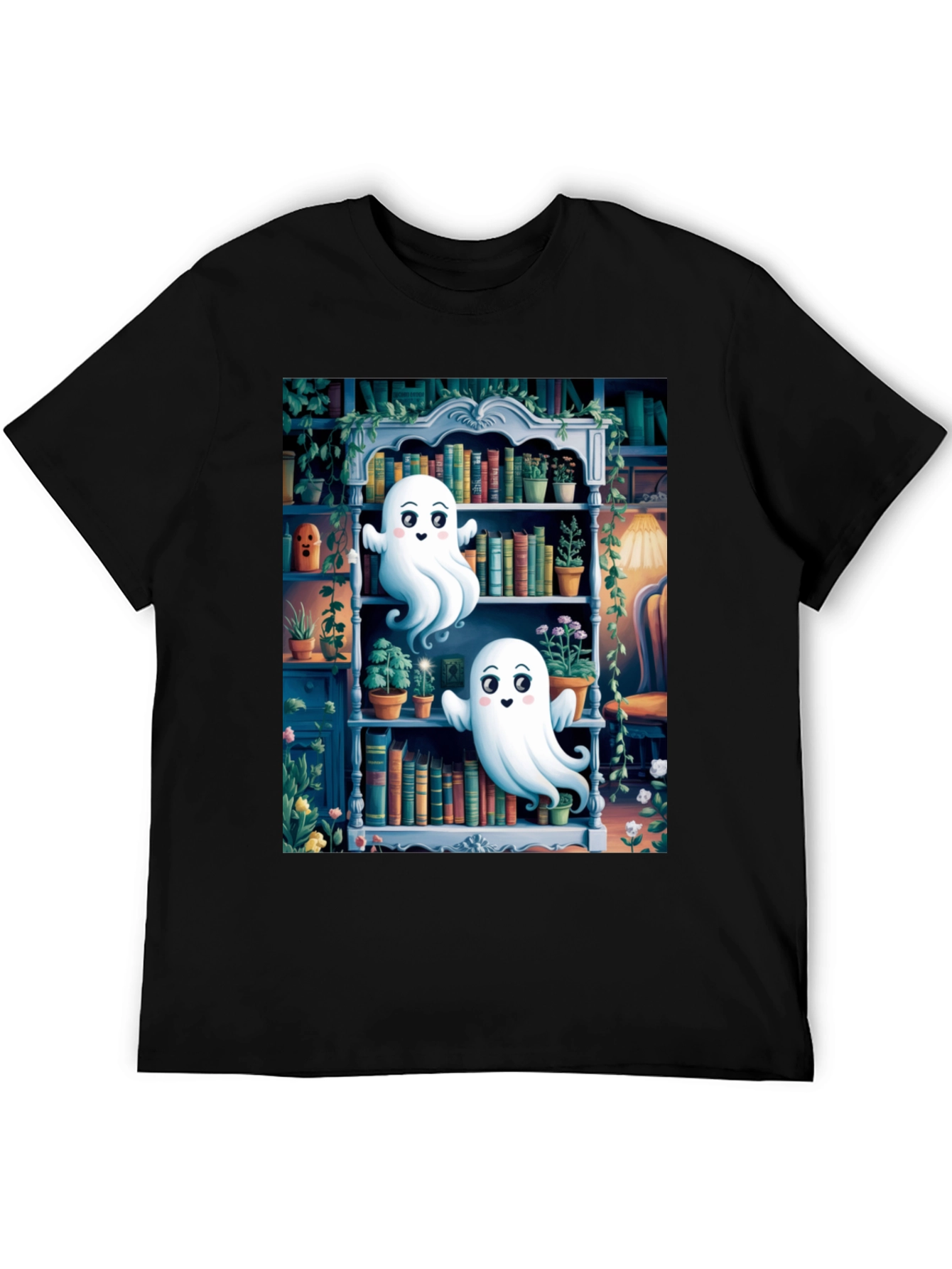 Spooky Library Ghost T-Shirt