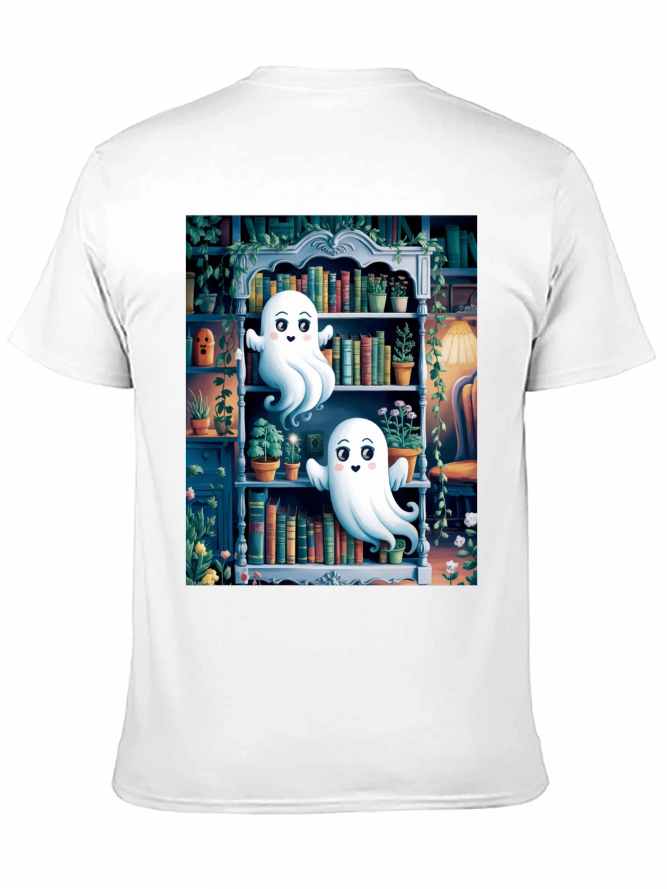 Spooky Library Ghost T-Shirt
