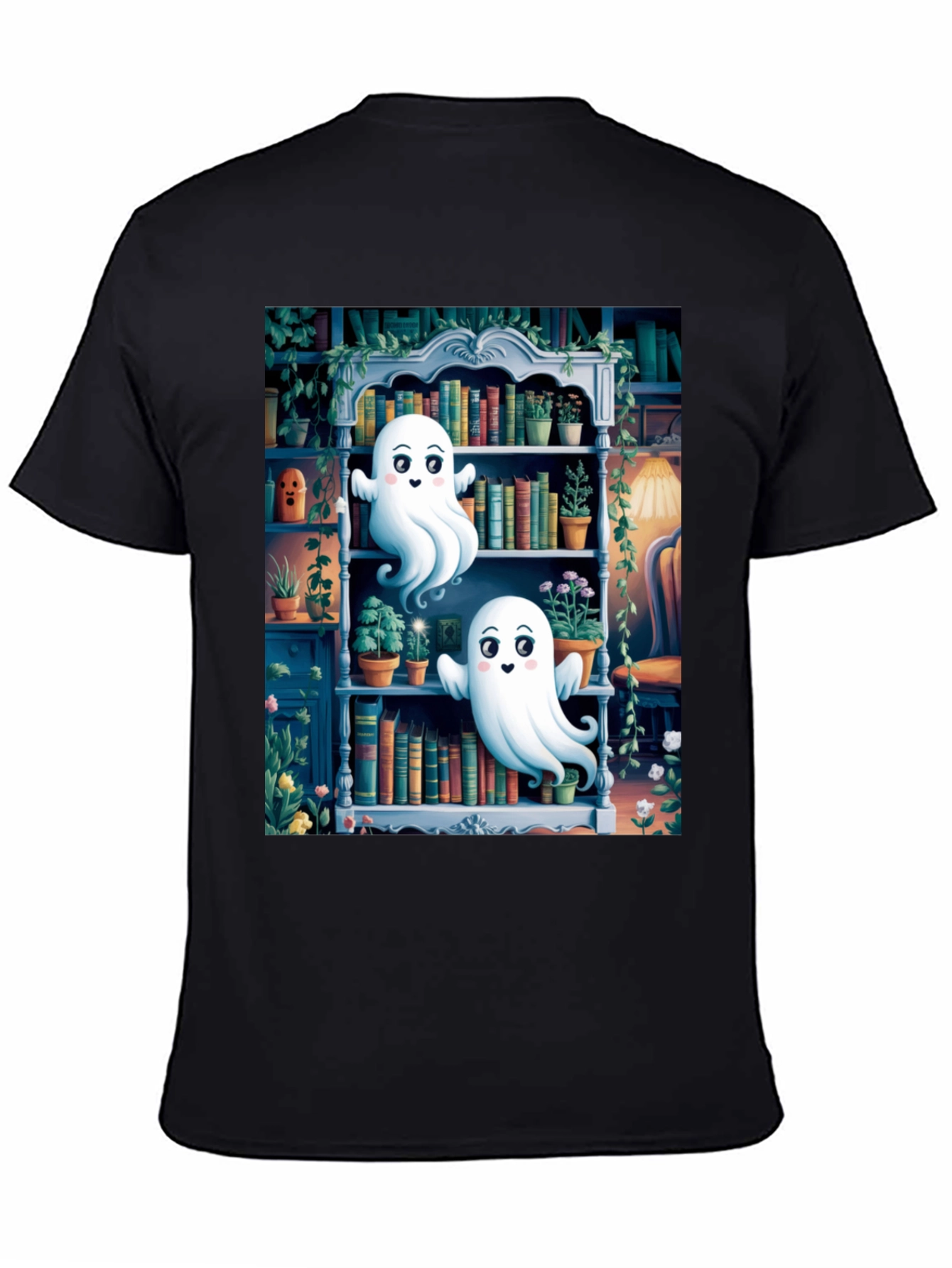 Spooky Library Ghost T-Shirt