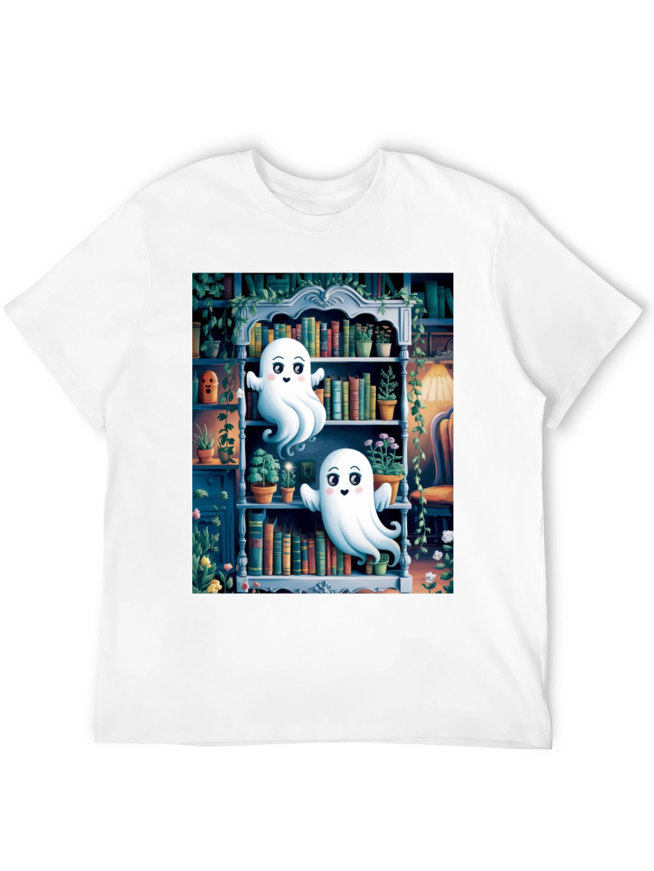 Spooky Library Ghost T-Shirt