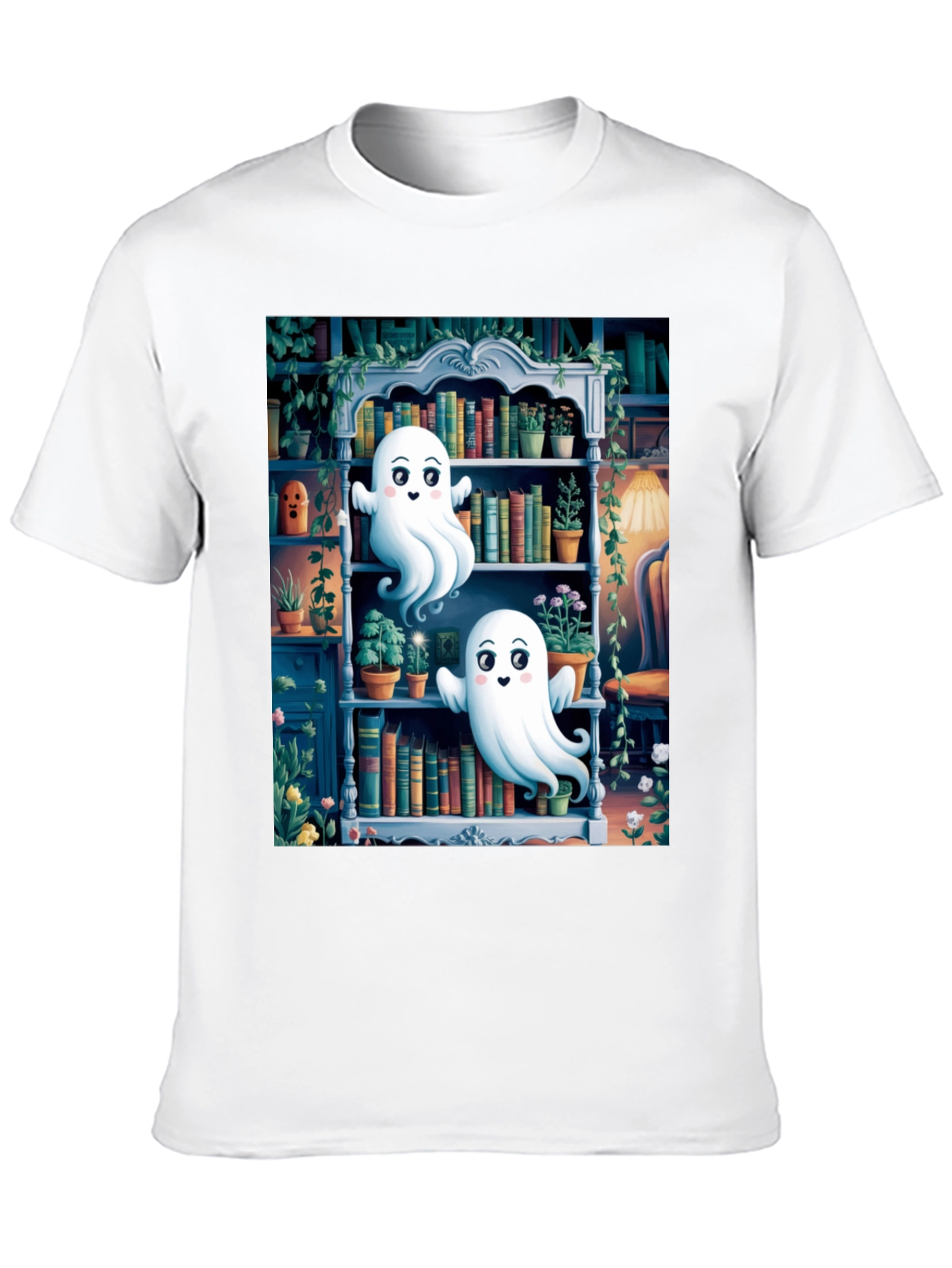 Spooky Library Ghost T-Shirt
