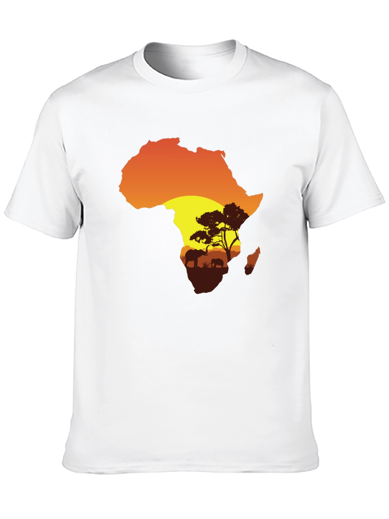 African Sunset Graphic Tee - Black Cotton T-Shirt