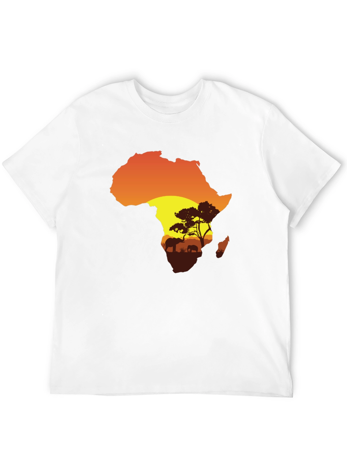 African Sunset Graphic Tee - Black Cotton T-Shirt
