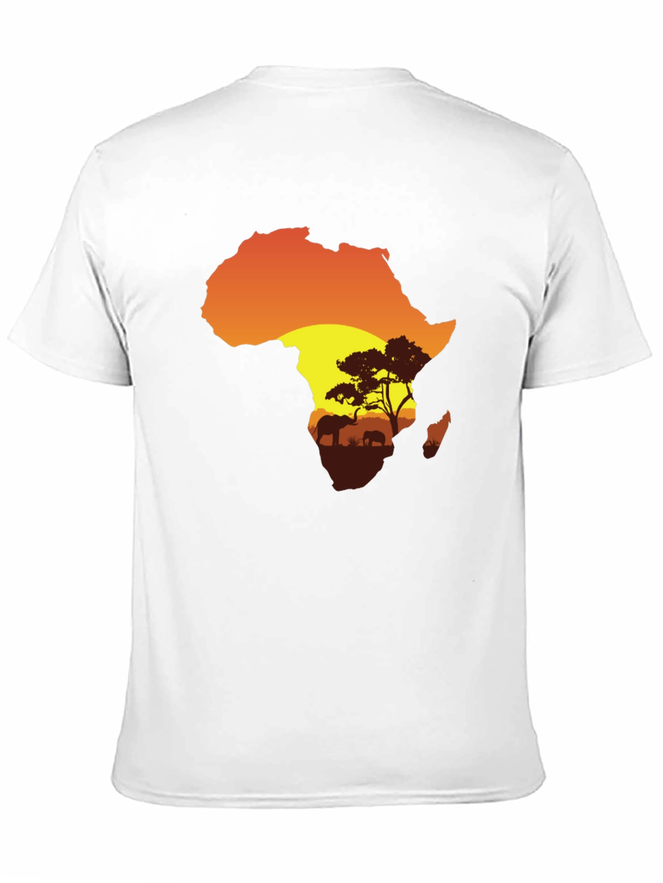 African Sunset Graphic Tee - Black Cotton T-Shirt