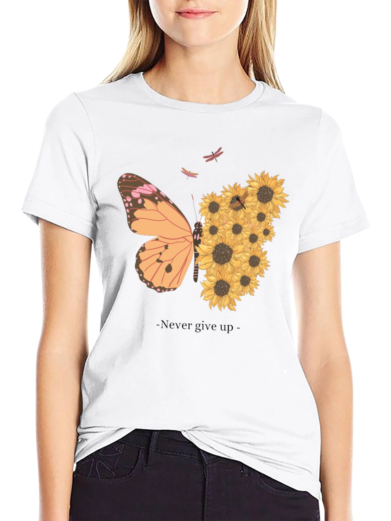 Butterfly Sunflower Graphic Tee