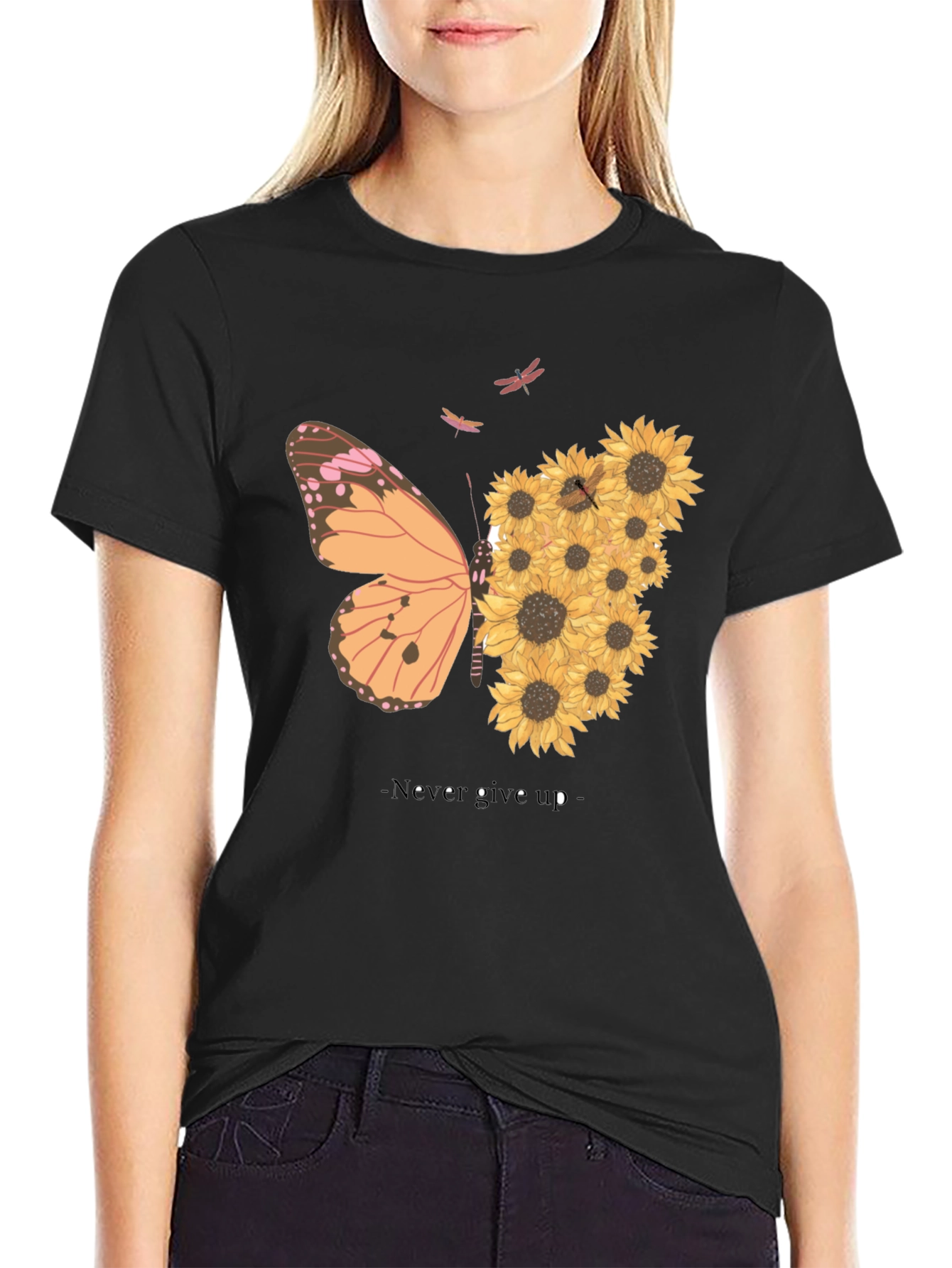 Butterfly Sunflower Graphic Tee