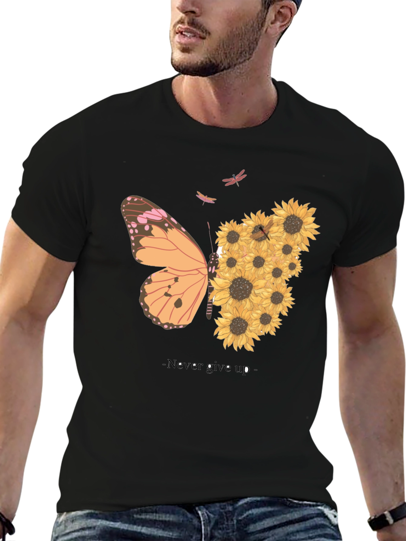 Butterfly Sunflower Graphic Tee
