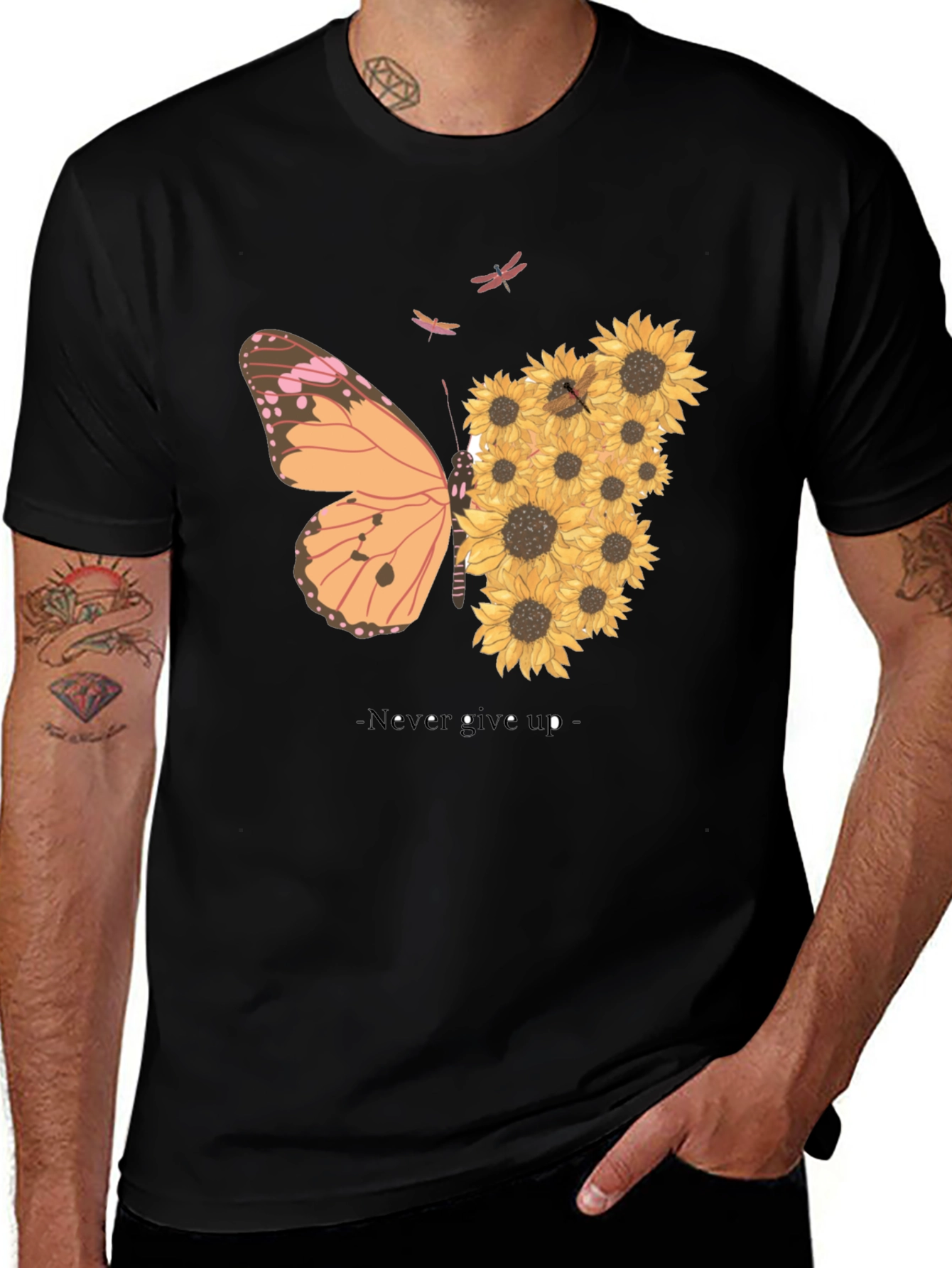 Butterfly Sunflower Graphic Tee