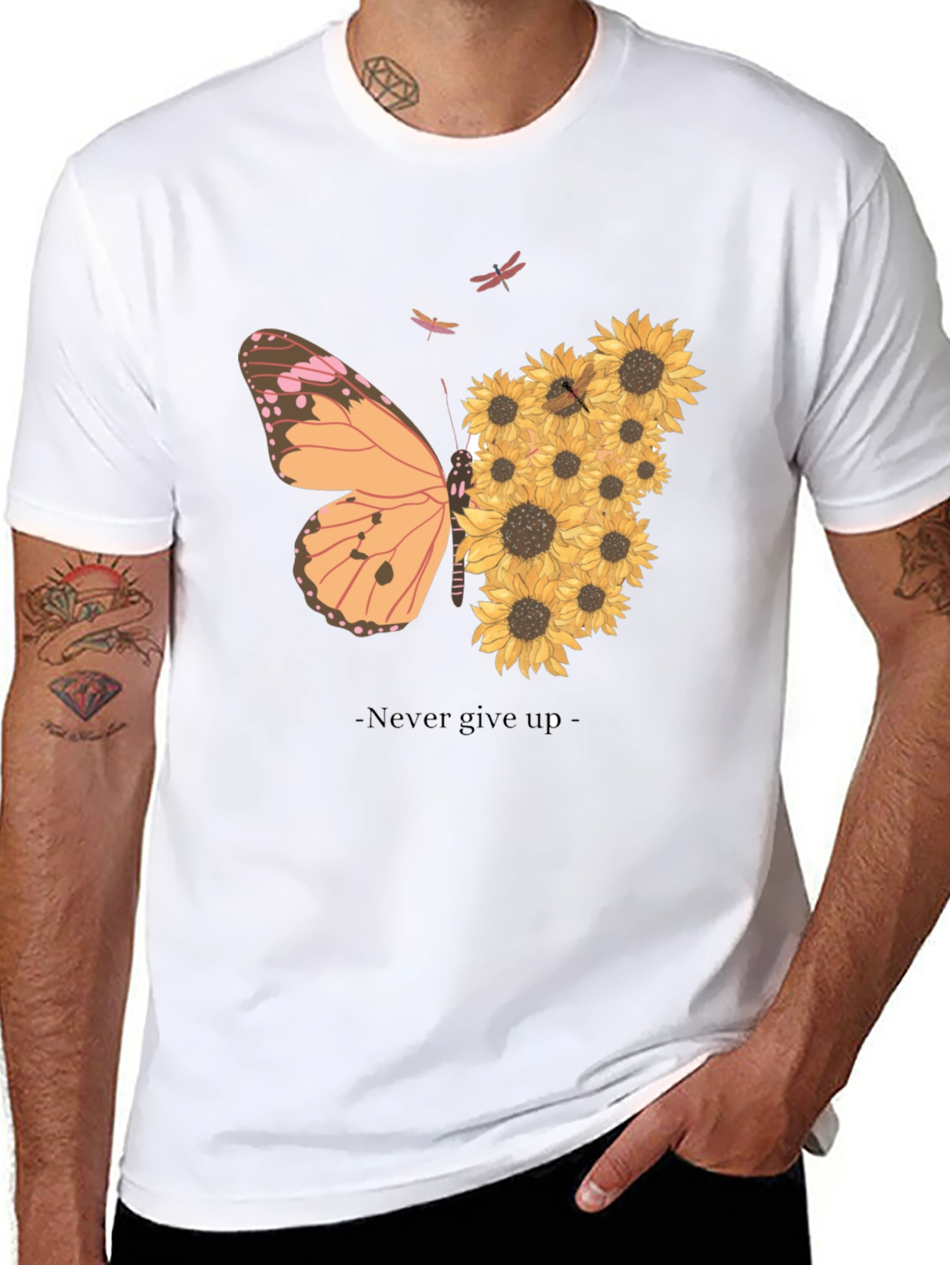 Butterfly Sunflower Graphic Tee