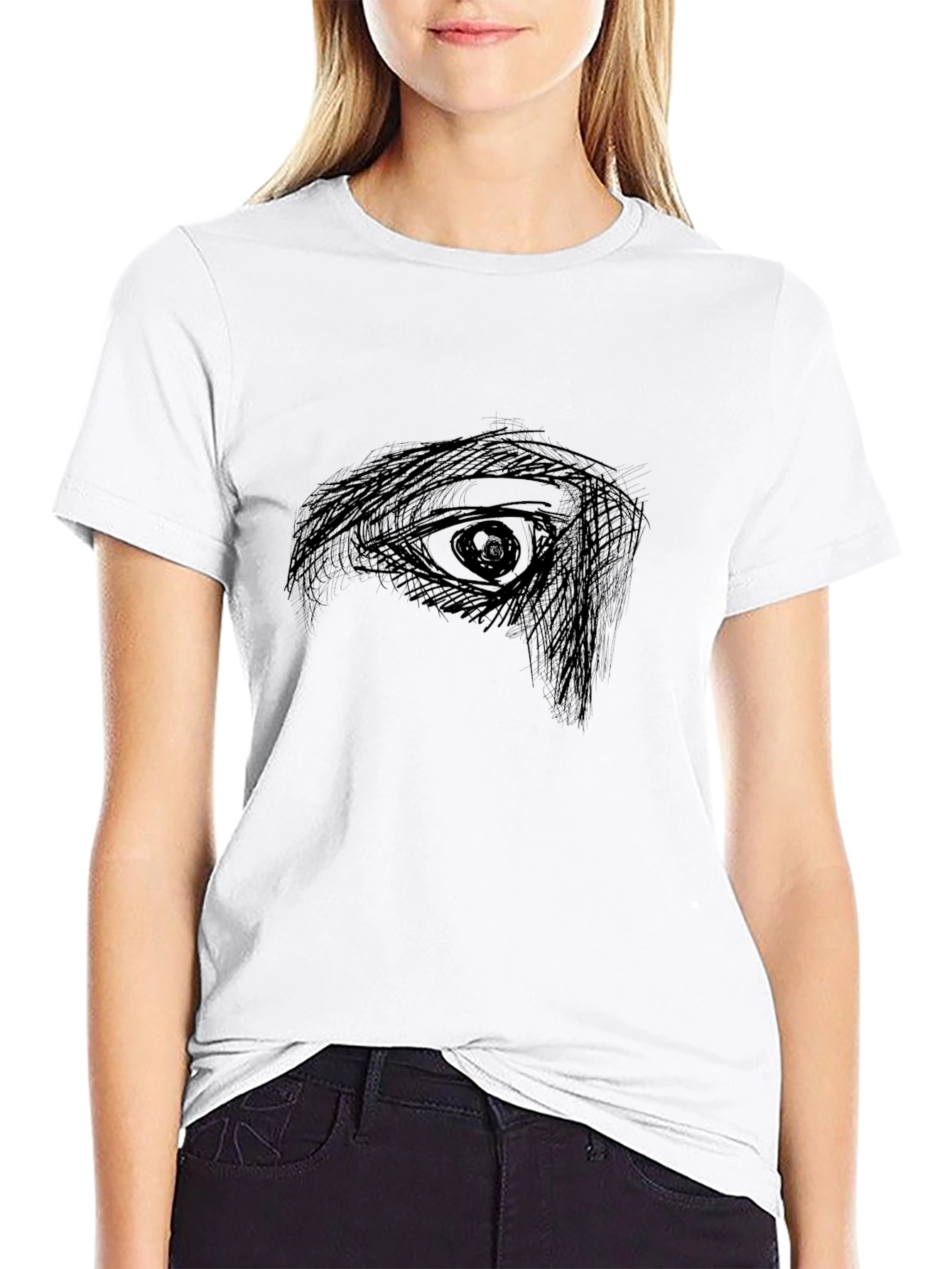 Eye Sketch Graphic Tee - Mens Black T-Shirt