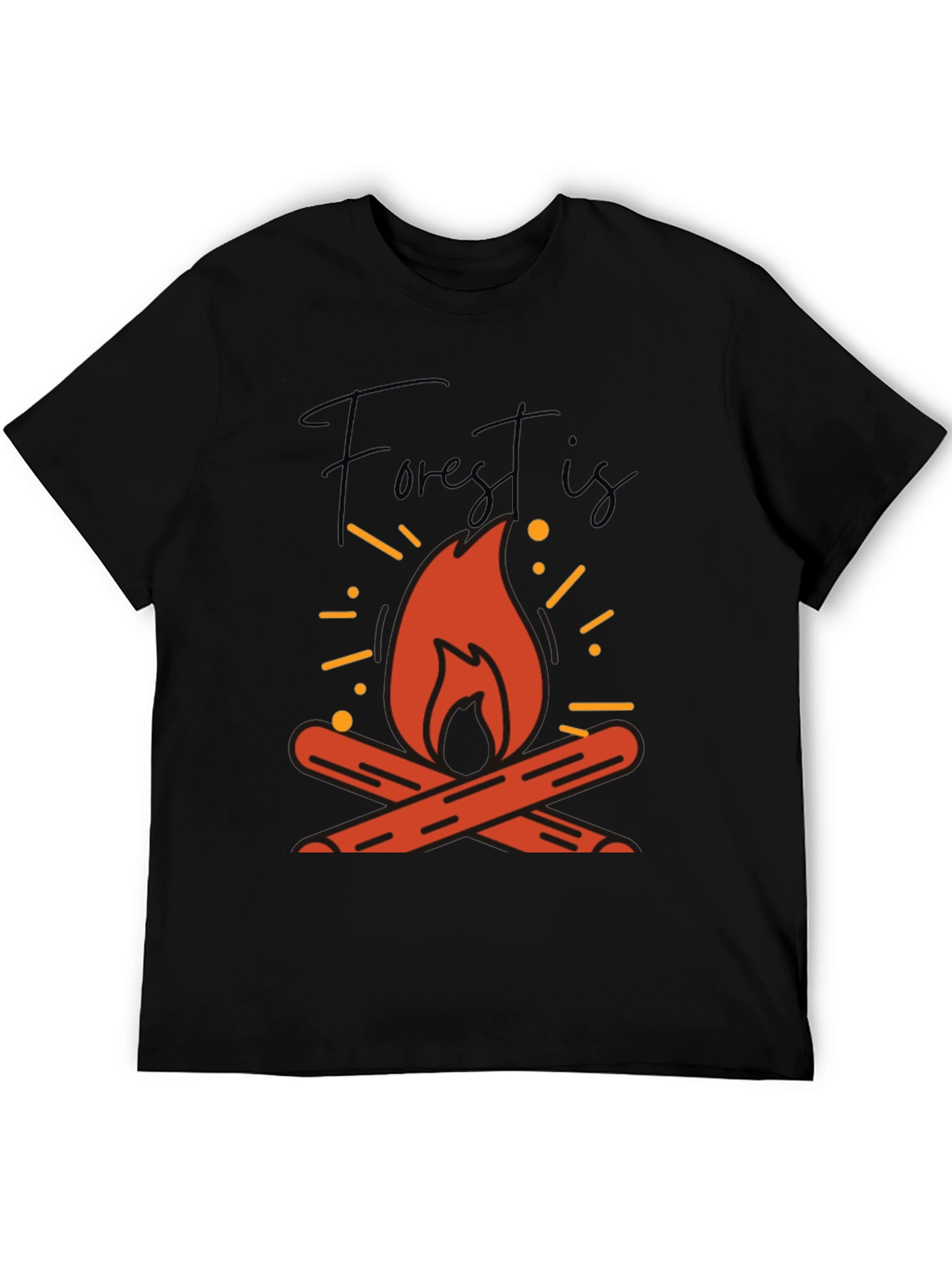 Forest Is Calling T-Shirt - Camping Bonfire Design
