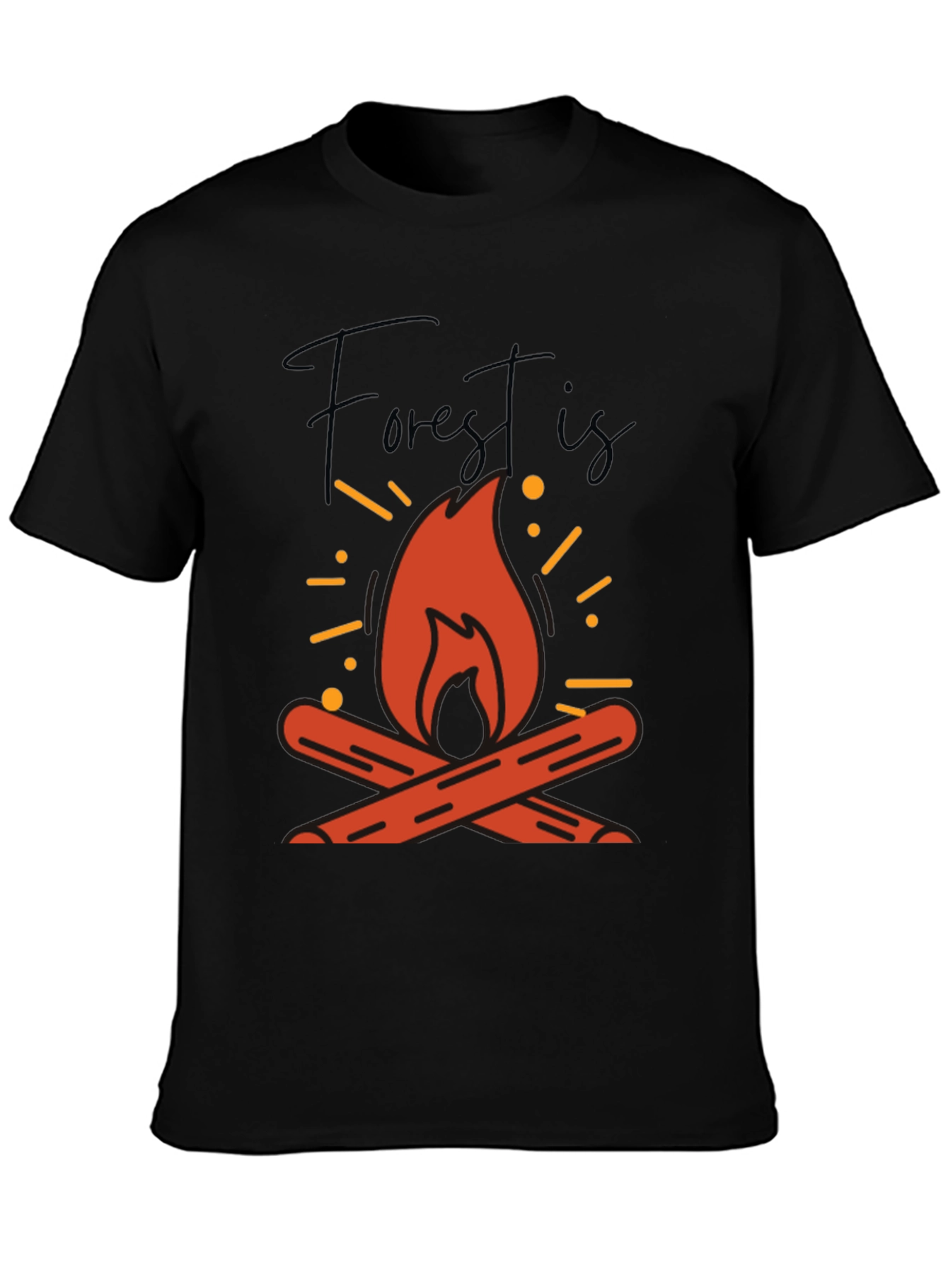 Forest Is Calling T-Shirt - Camping Bonfire Design