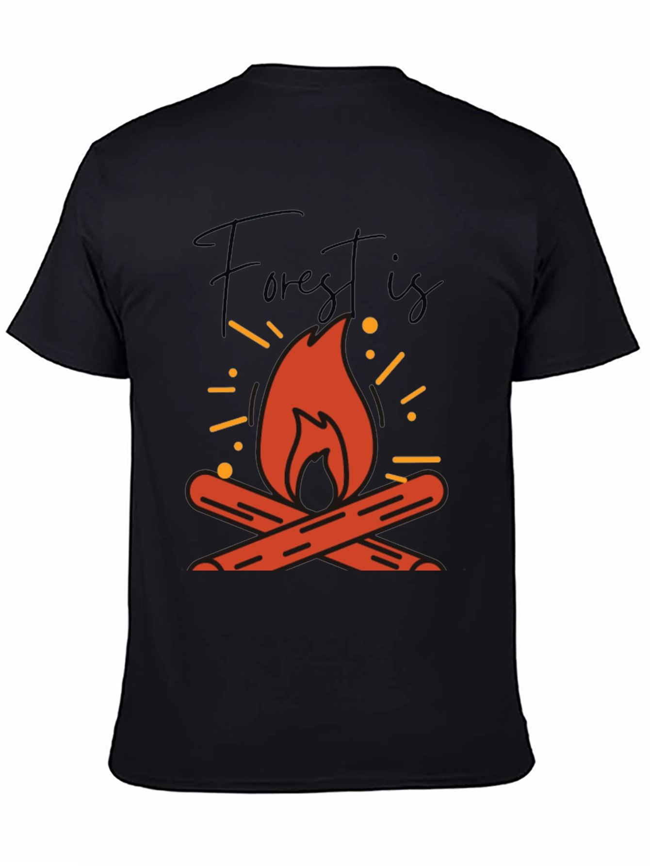 Forest Is Calling T-Shirt - Camping Bonfire Design