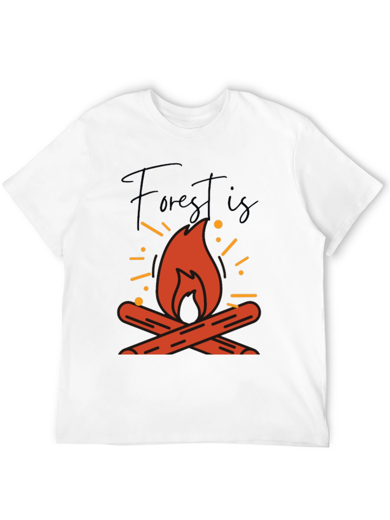 Forest Is Calling T-Shirt - Camping Bonfire Design