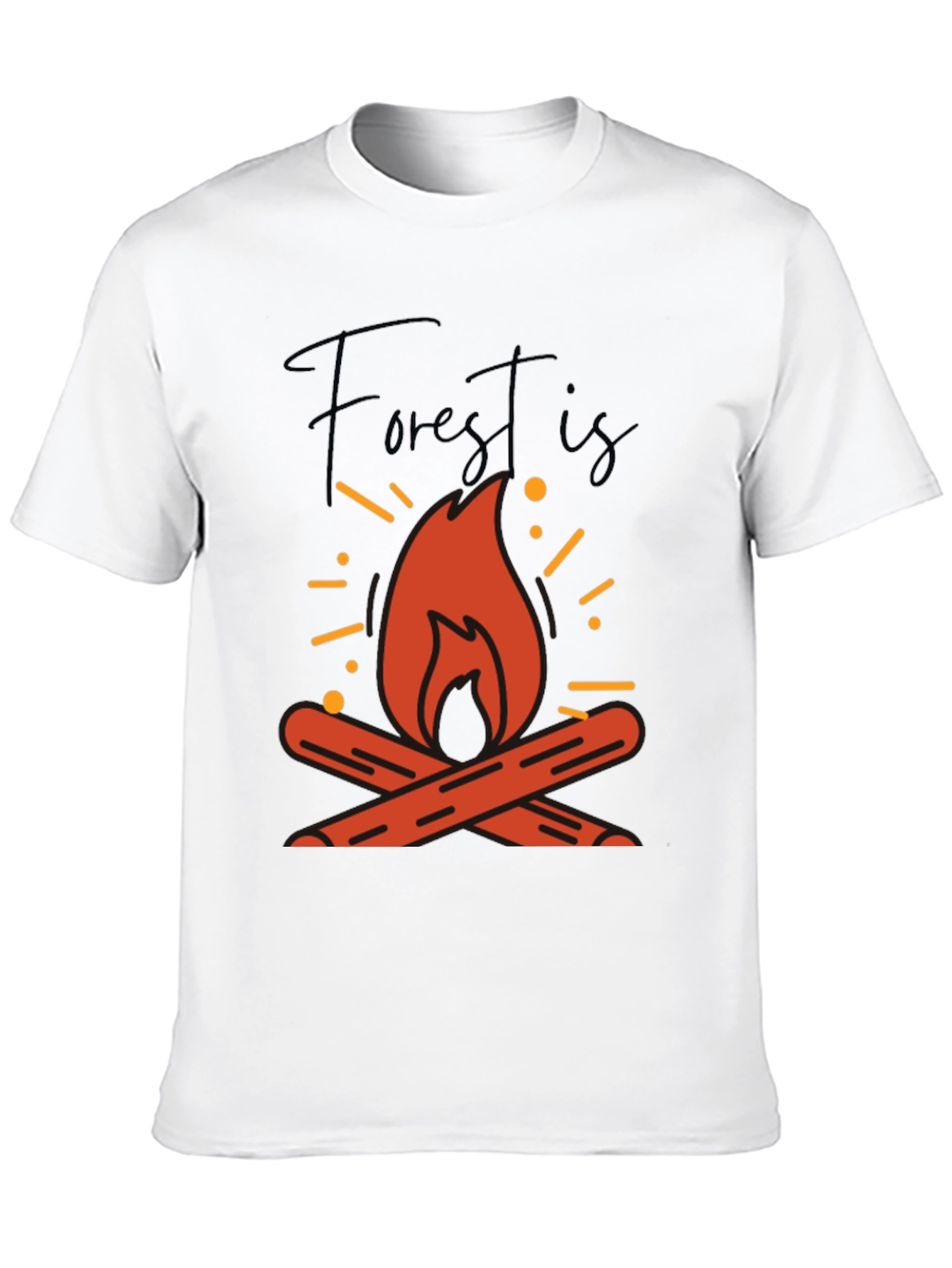 Forest Is Calling T-Shirt - Camping Bonfire Design