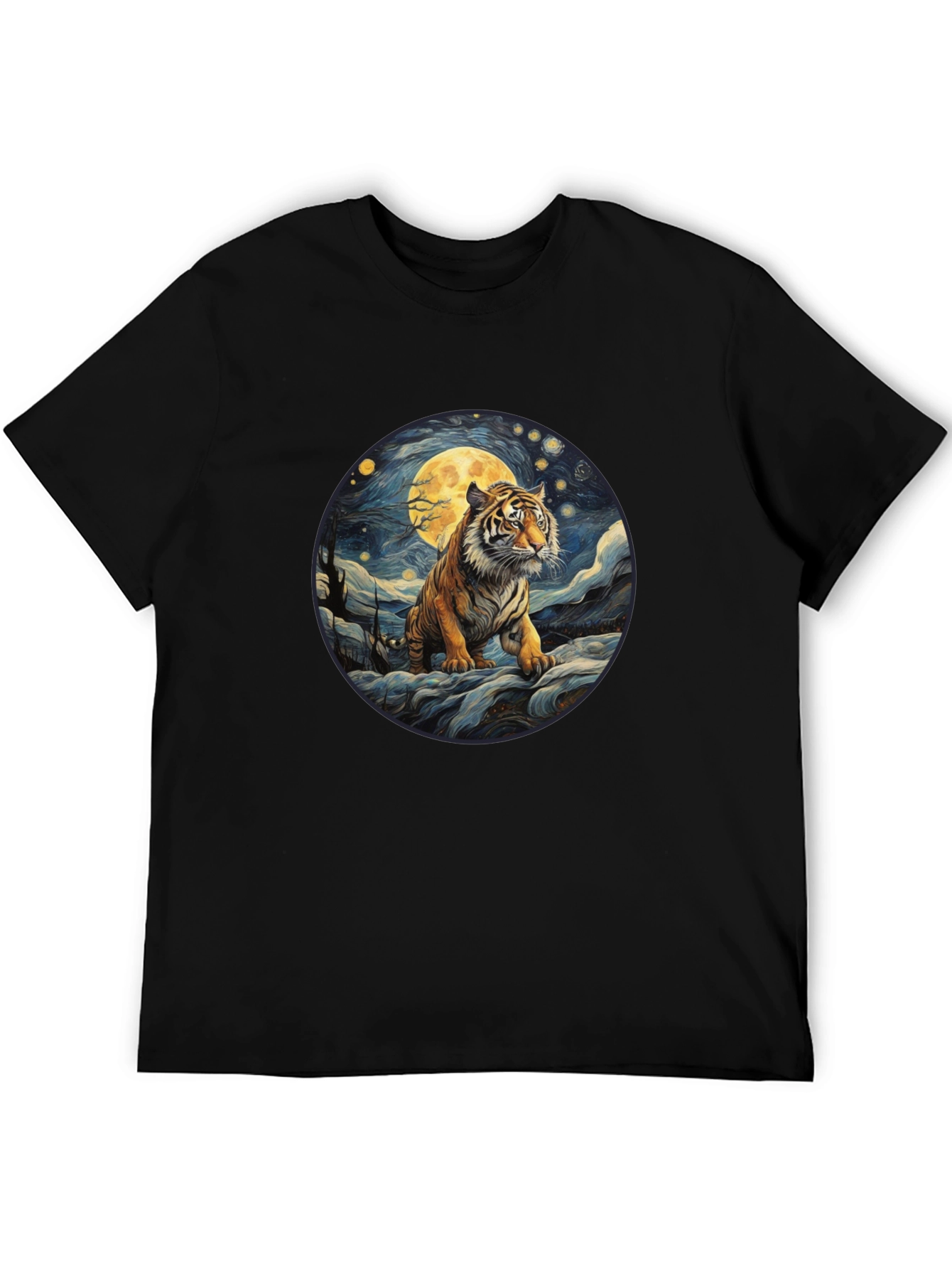 Tiger Starry Night T-Shirt - Artistic Animal Tee