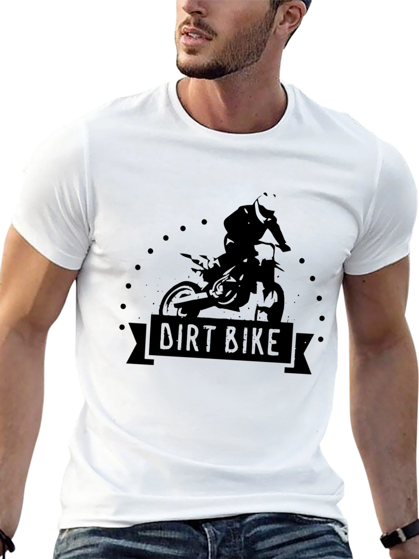 Dirt Bike Rider Graphic T-Shirt - Black