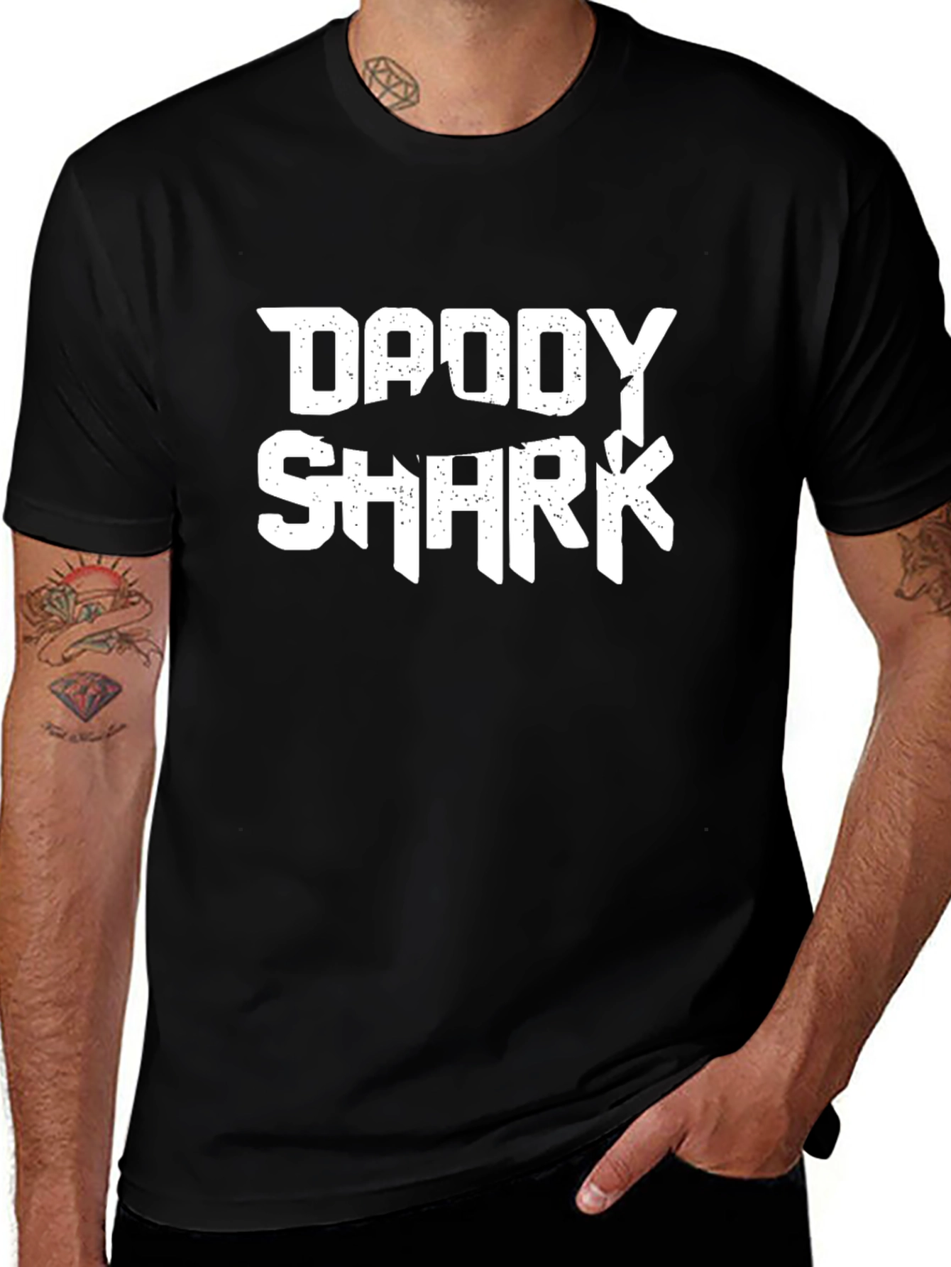 Daddy Shark Black T-Shirt