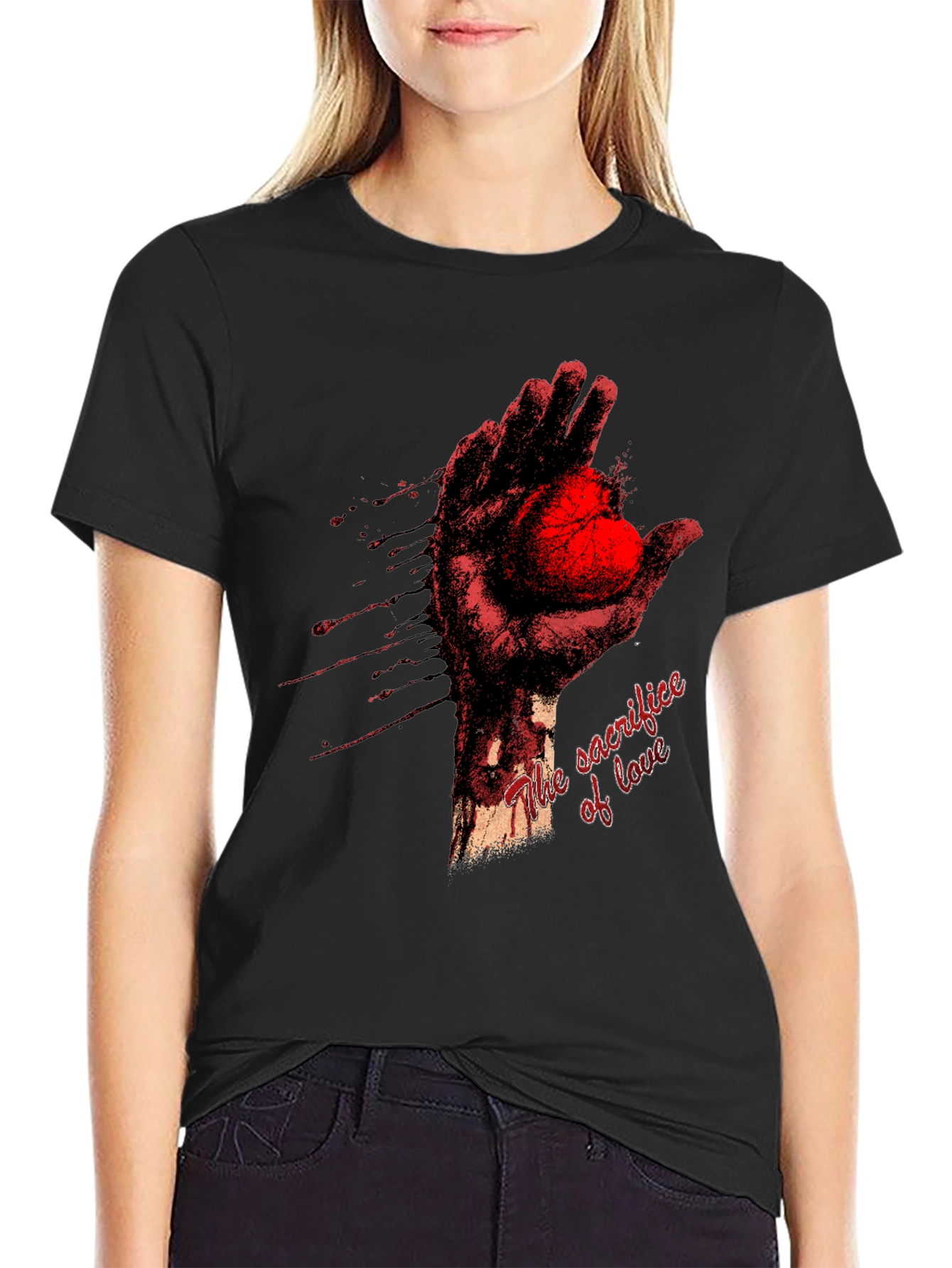 Sacrifice of Love Graphic Tee - Heart in Hand