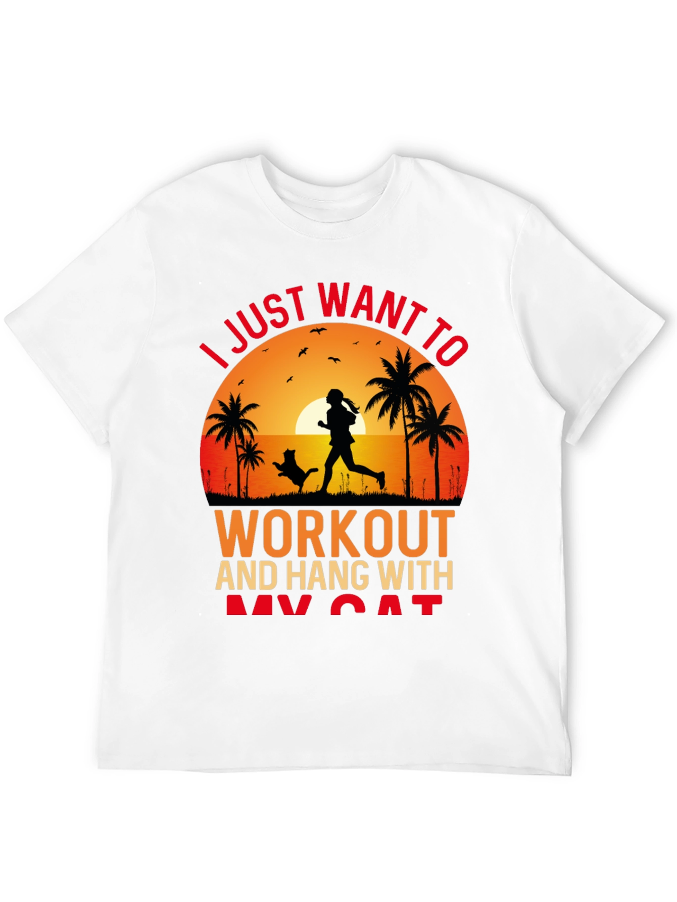 Workout and Cat T-Shirt