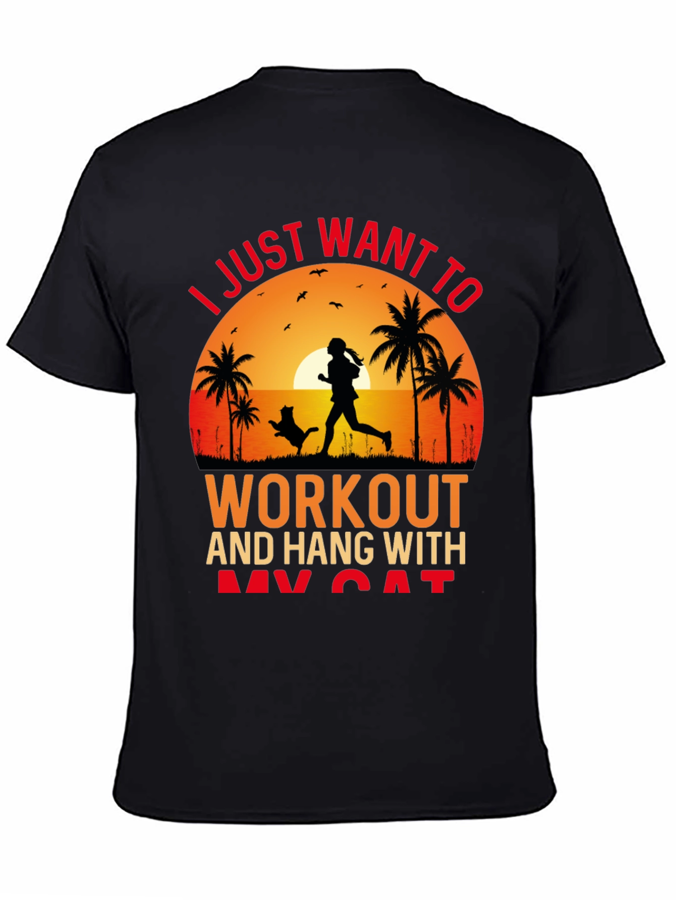 Workout and Cat T-Shirt