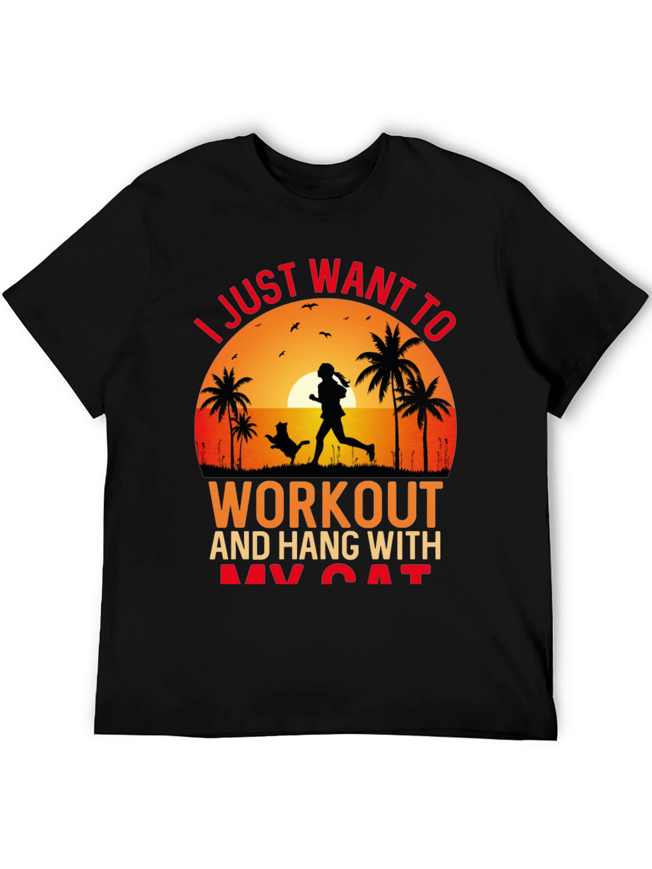 Workout and Cat T-Shirt