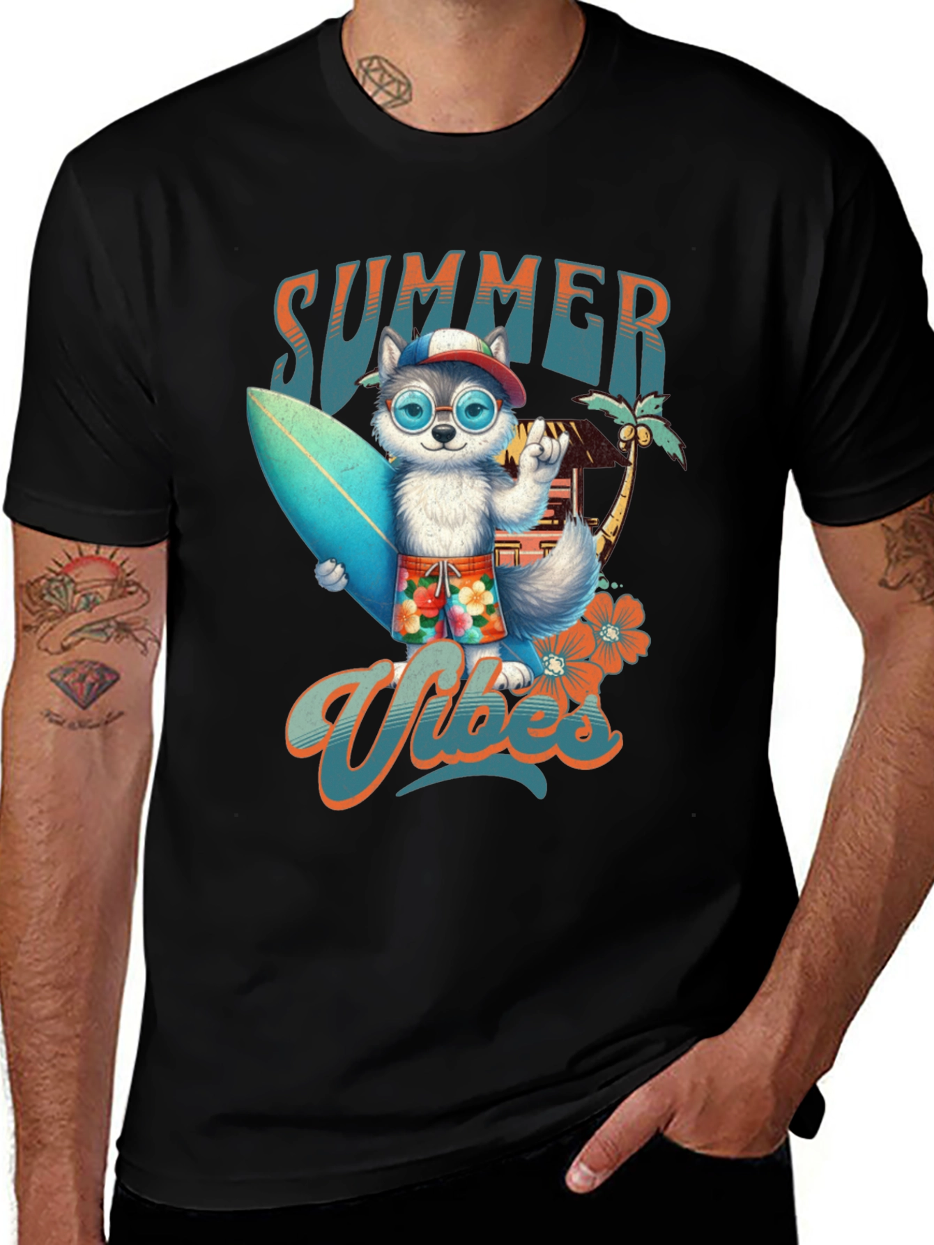 Summer Vibes Dog Surf T-Shirt