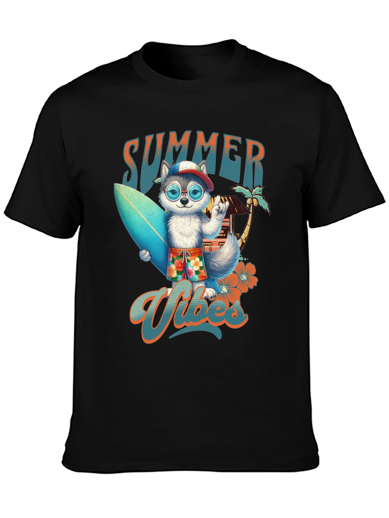 Summer Vibes Dog Surf T-Shirt