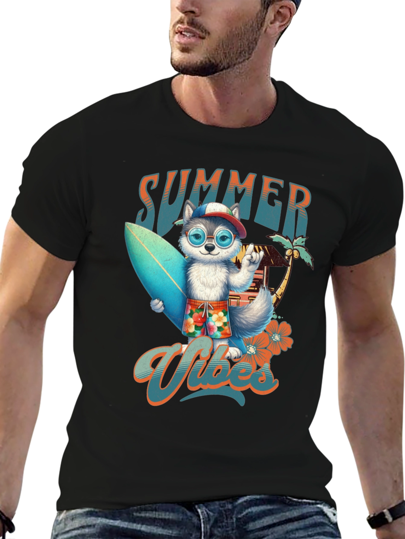 Summer Vibes Dog Surf T-Shirt
