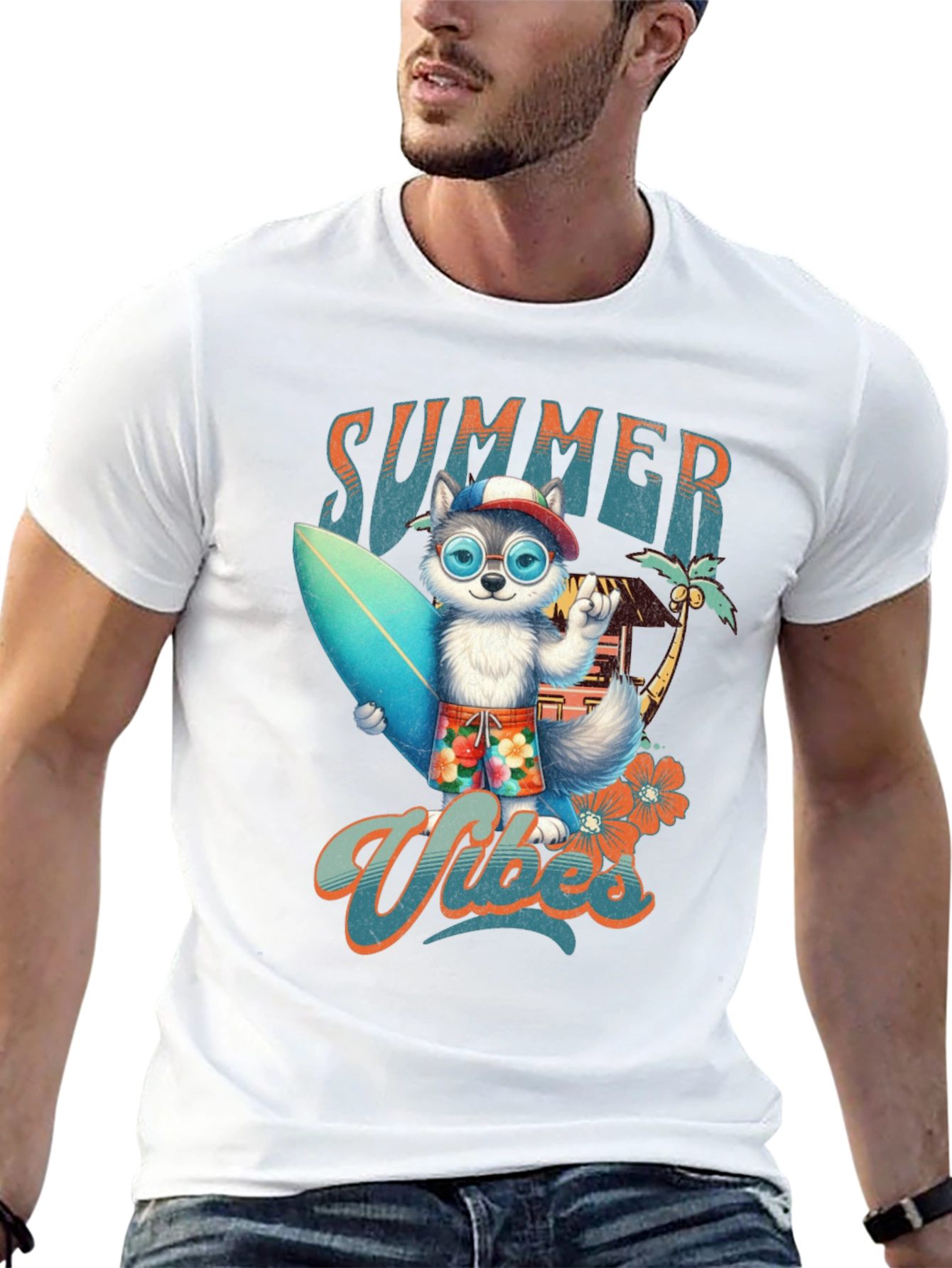 Summer Vibes Dog Surf T-Shirt