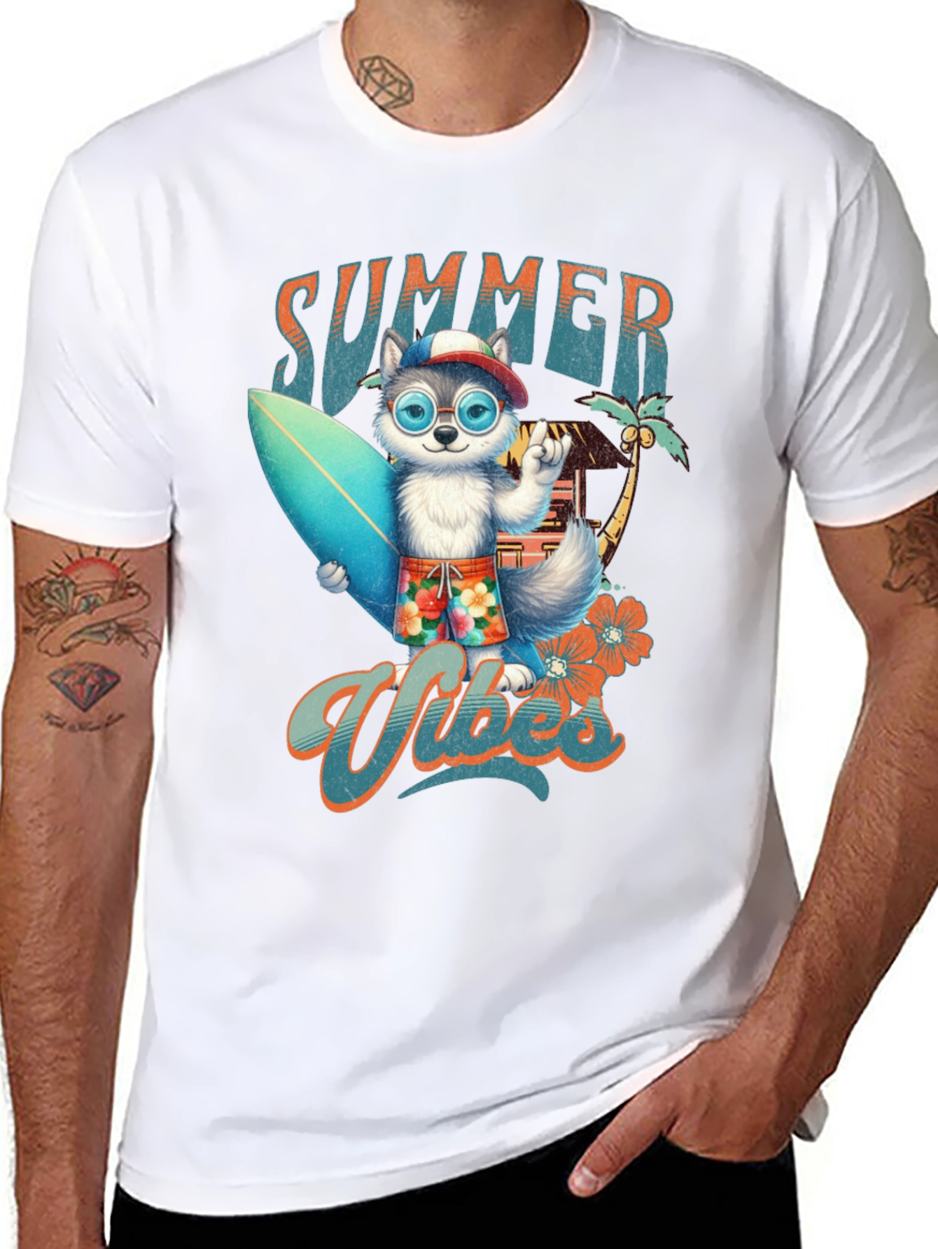 Summer Vibes Dog Surf T-Shirt