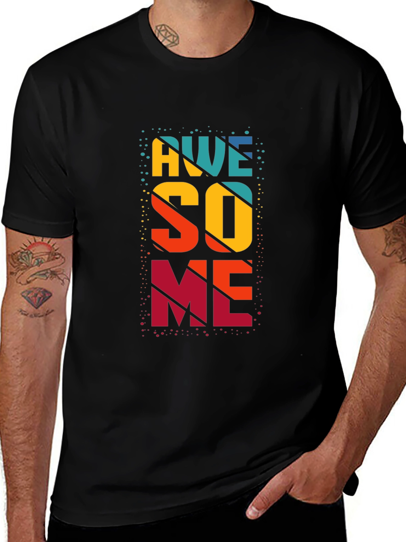Awesome Graphic Print Black T-Shirt
