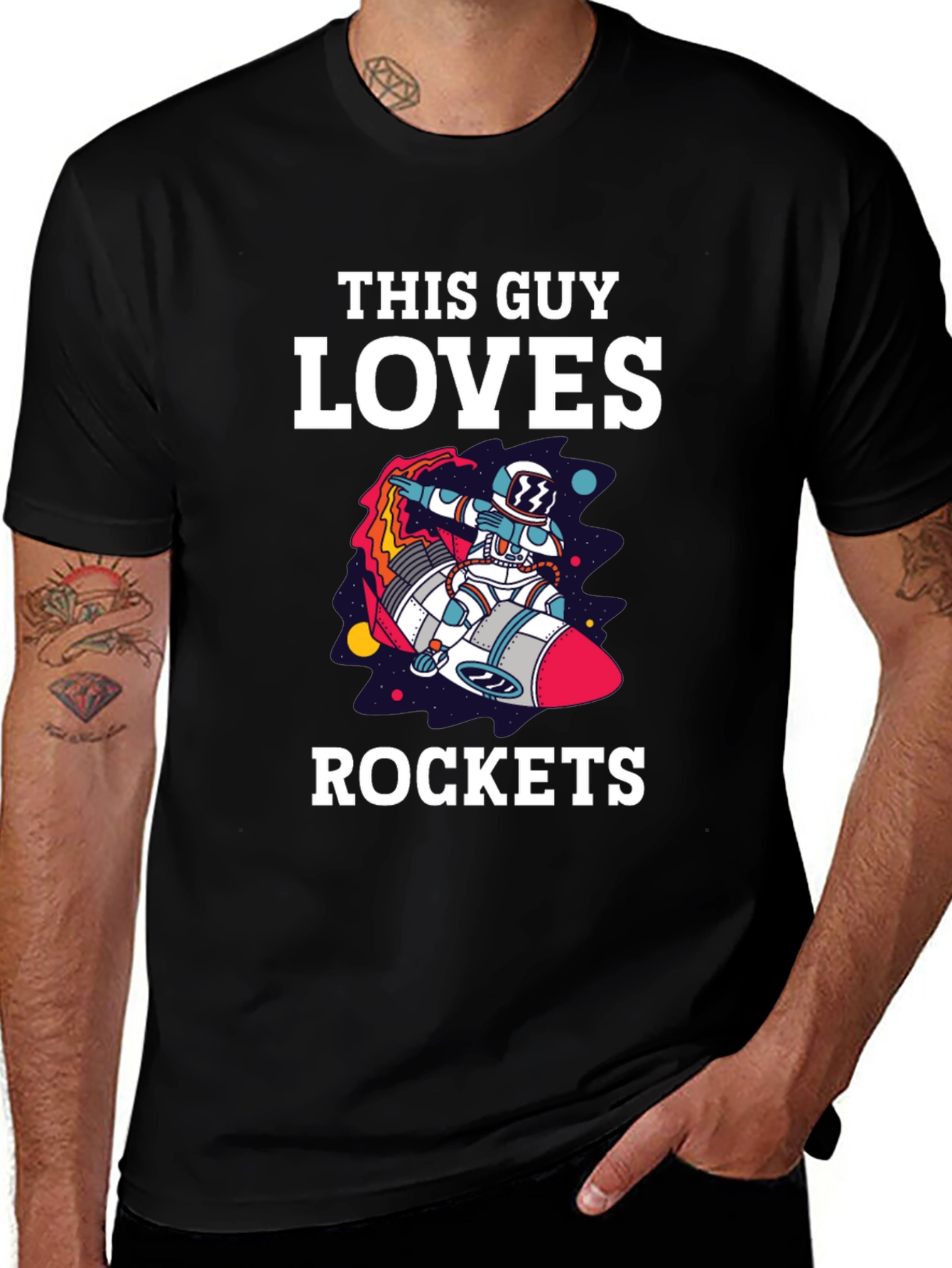 This Guy Loves Rockets Graphic T-Shirt